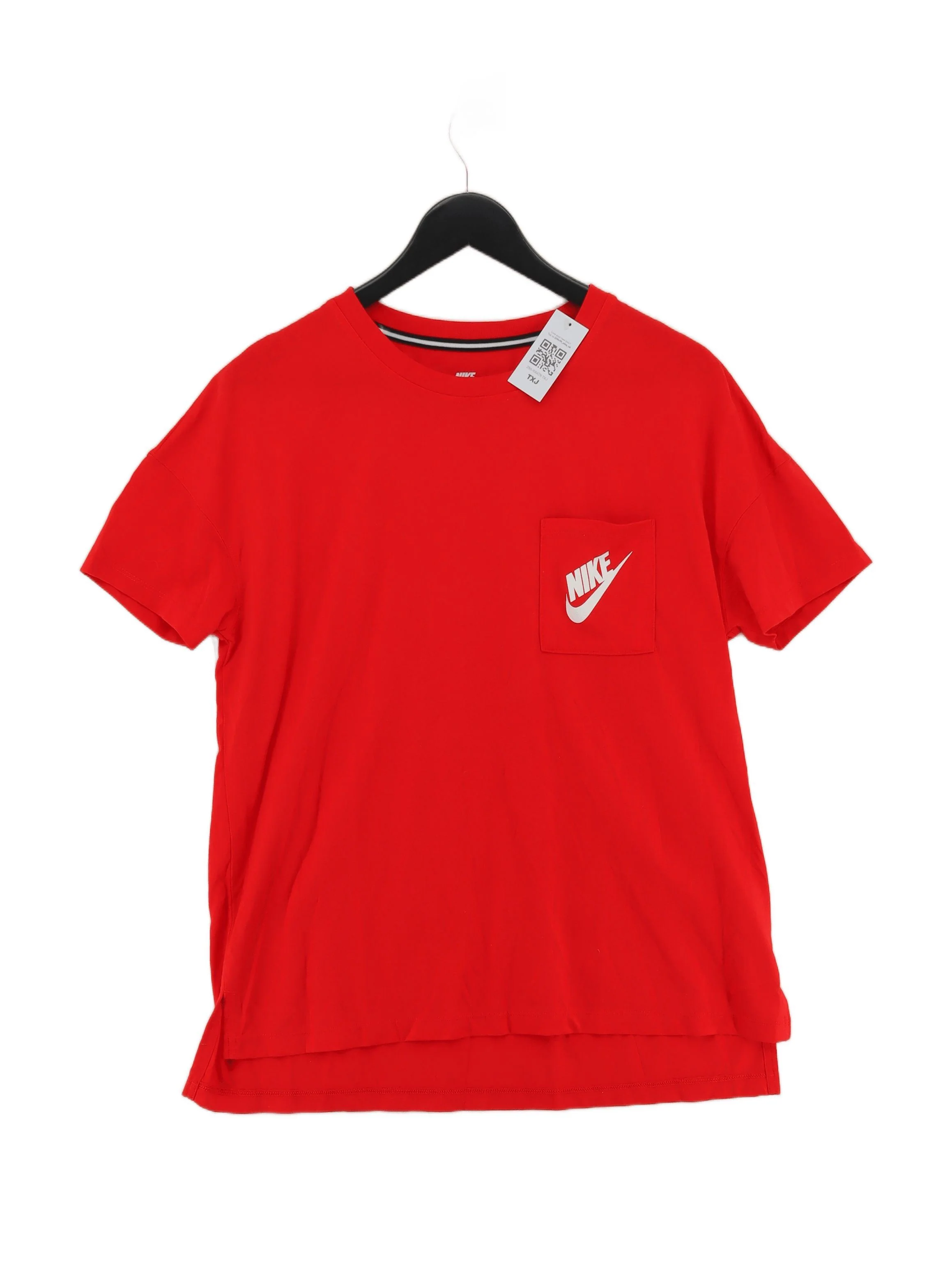 Nike Men's T-Shirt L Red Cotton with Viscose, Nylon Basic