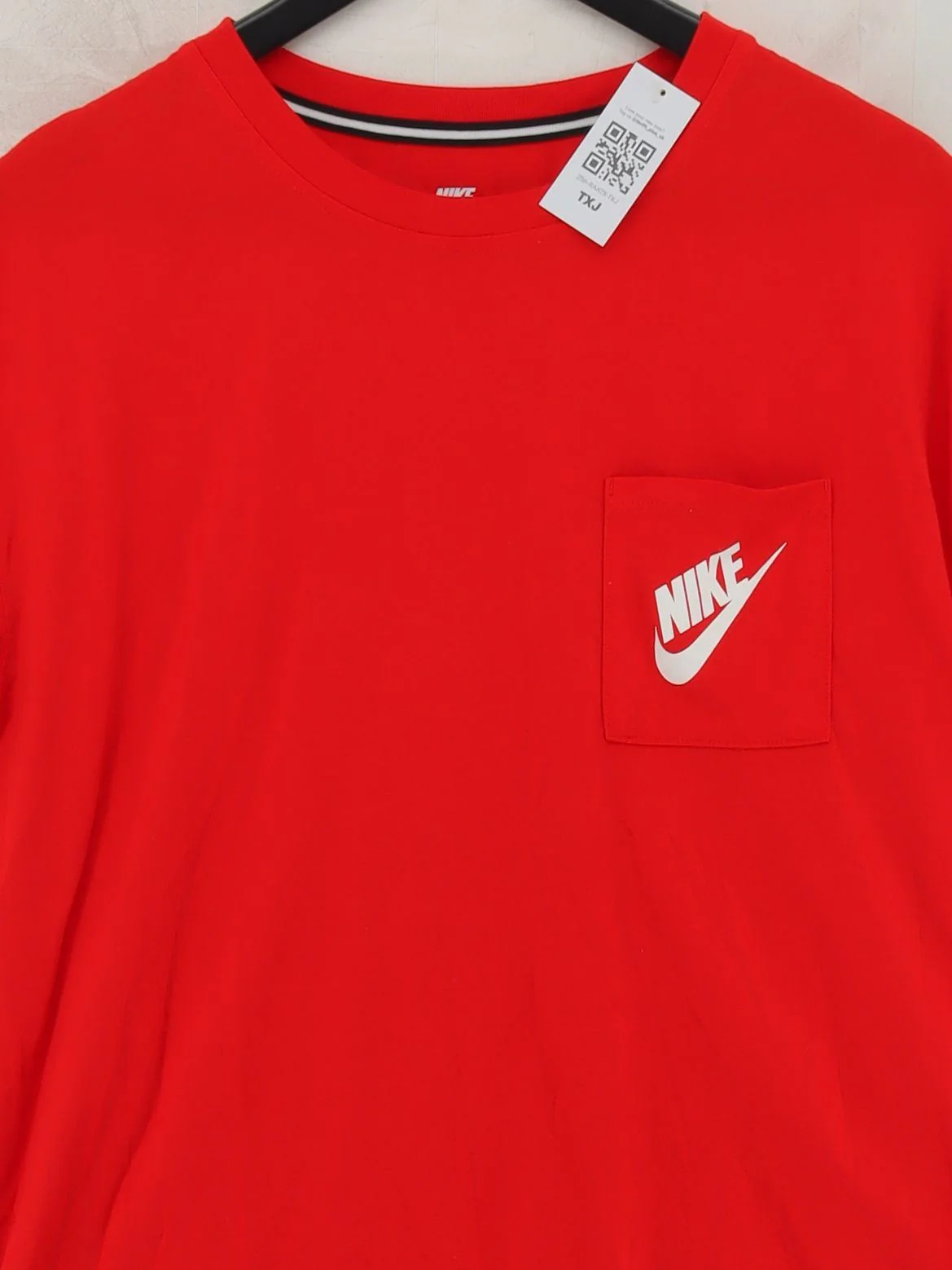 Nike Men's T-Shirt L Red Cotton with Viscose, Nylon Basic - Image 3