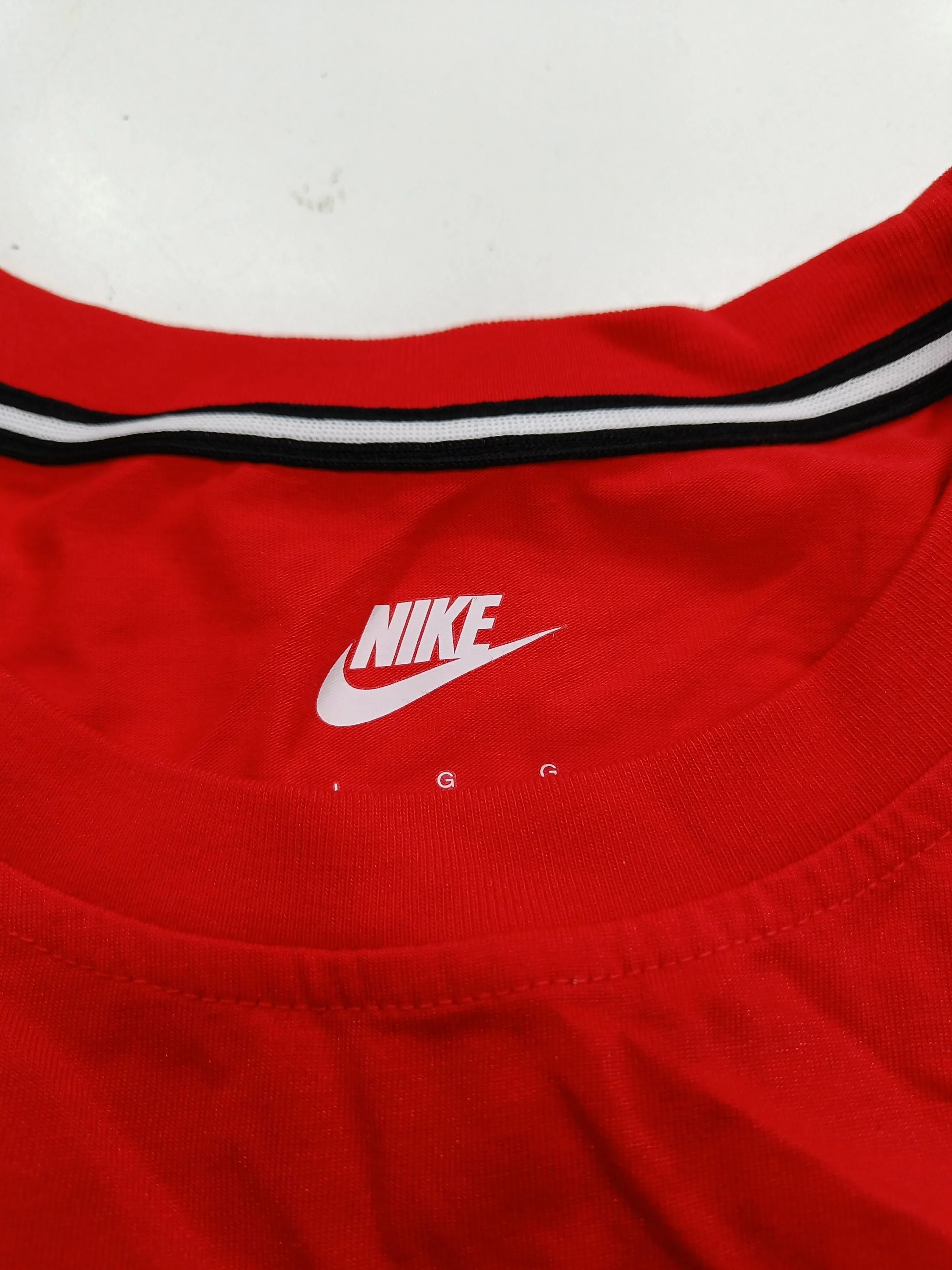 Nike Men's T-Shirt L Red Cotton with Viscose, Nylon Basic - Image 5