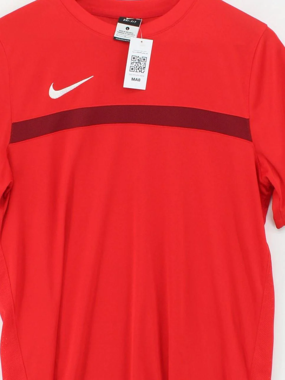 Nike Men's T-Shirt L Red Graphic 100% Polyester Round Neck Basic - Image 3
