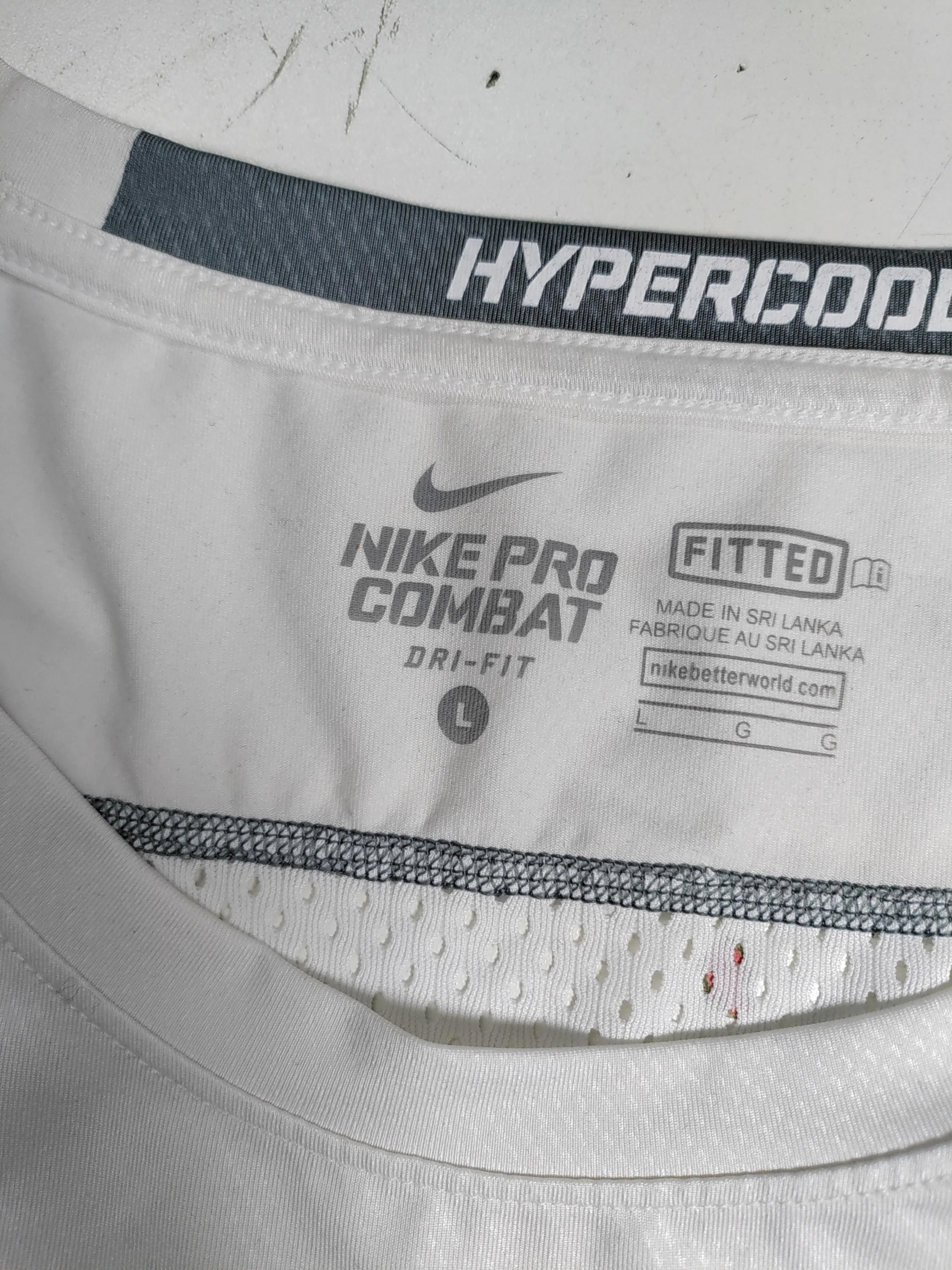 Nike Men's T-Shirt L White Nylon with Polyester, Elastane Basic - Image 5