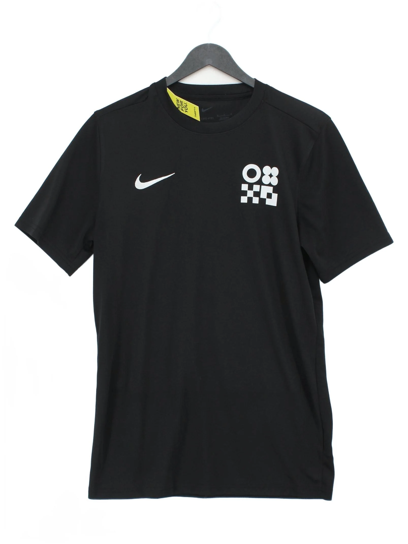 Nike Men's T-Shirt M Black Graphic 100% Polyester Round Neck Basic