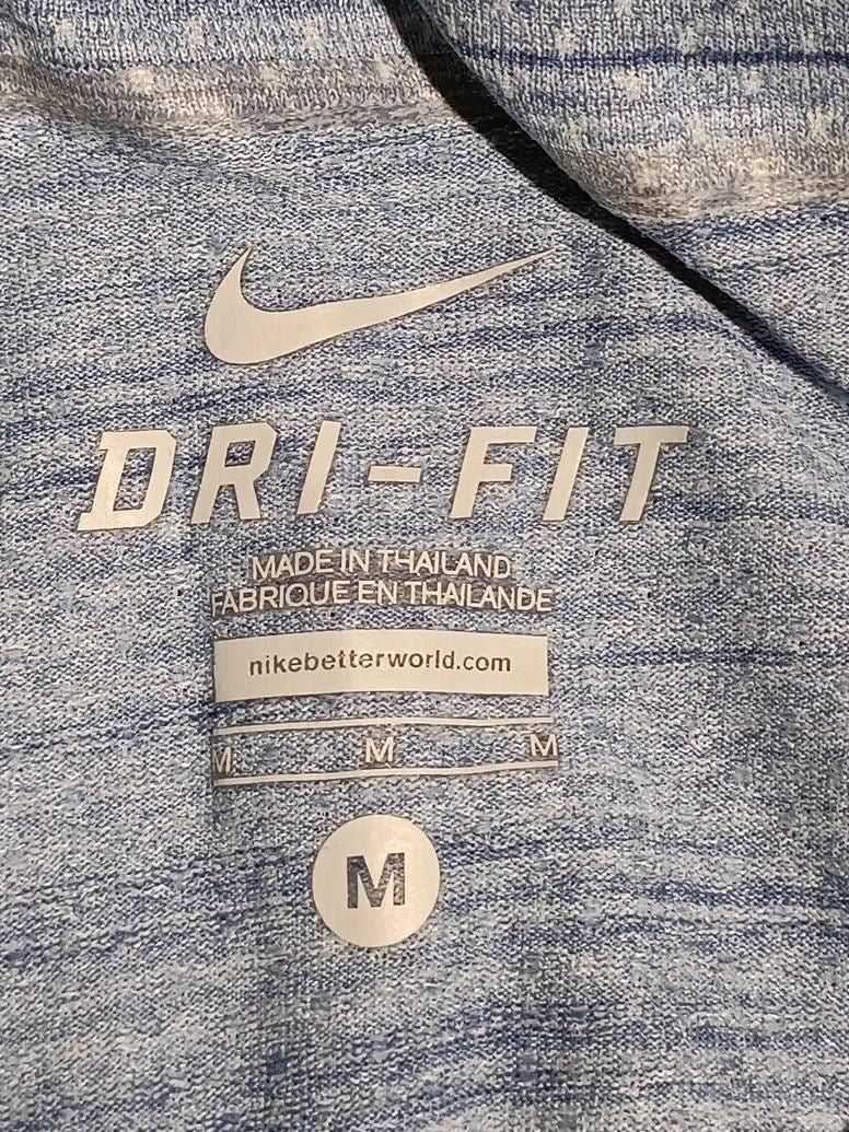 Nike Men's T-Shirt M Blue 100% Polyester Round Neck Basic - Image 5
