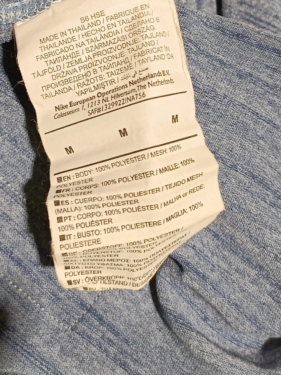 Nike Men's T-Shirt M Blue 100% Polyester Round Neck Basic - Image 6