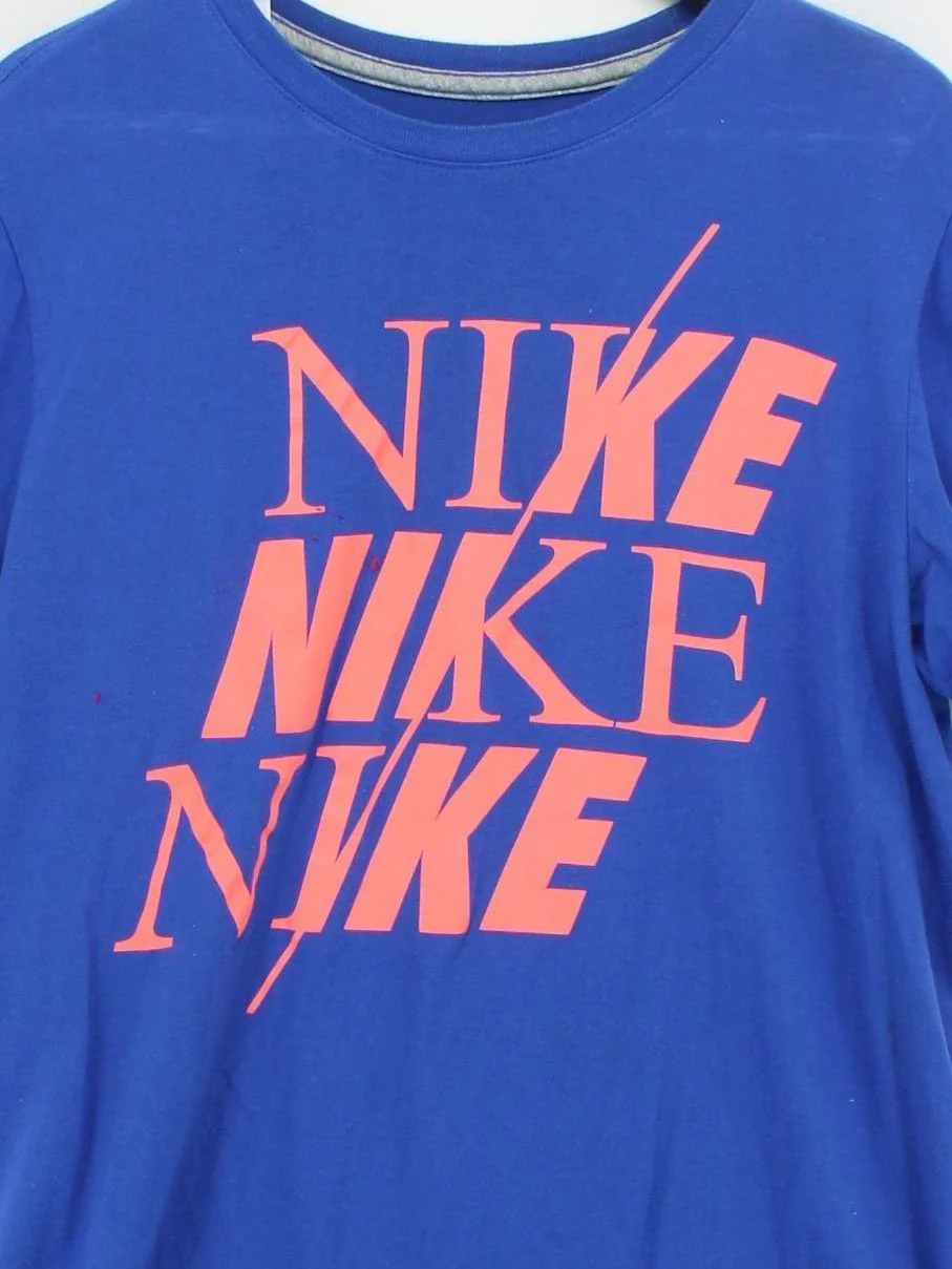 Nike Men's T-Shirt M Blue Graphic 100% Cotton Basic - Image 3