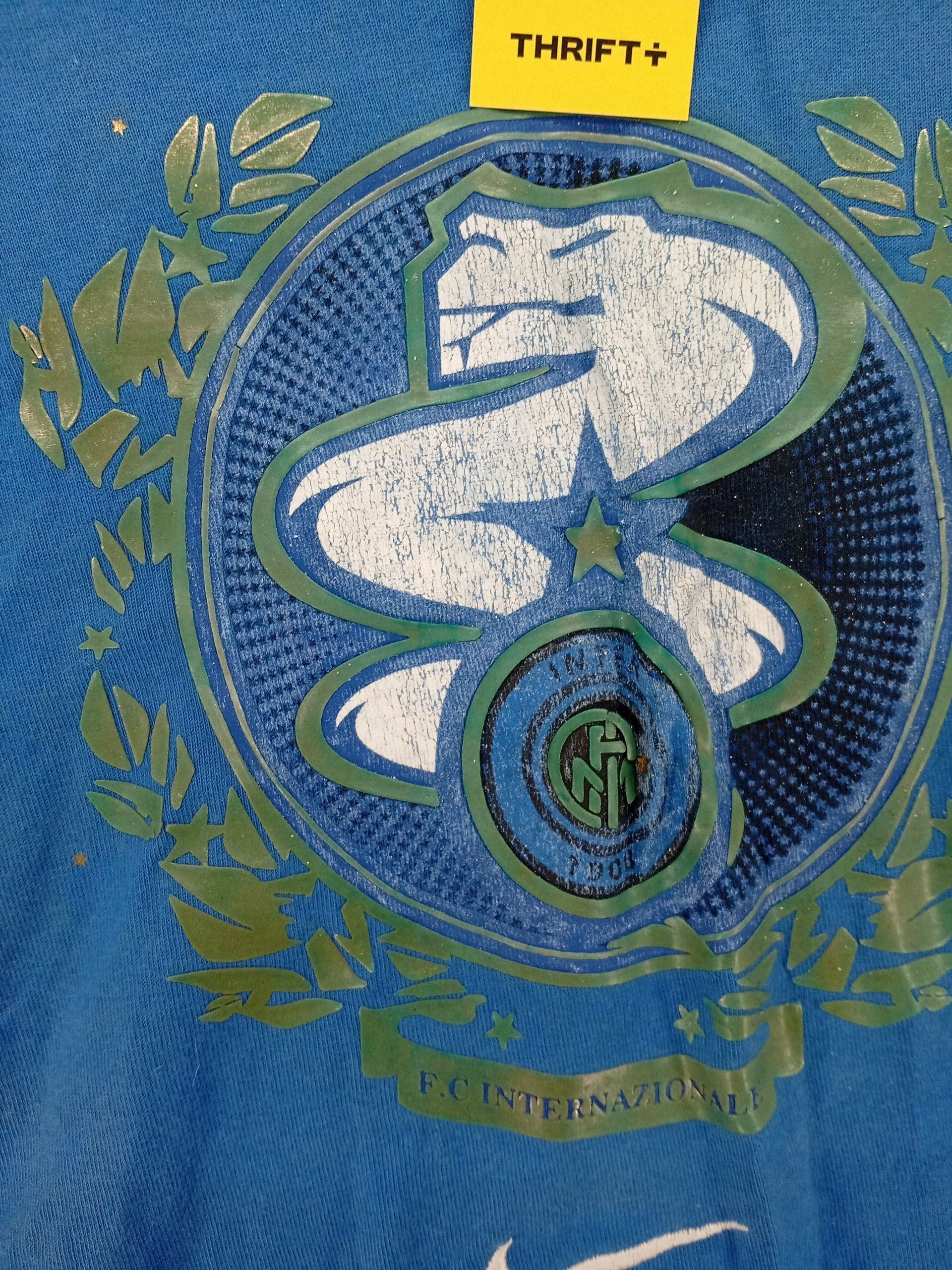Nike Men's T-Shirt M Blue Graphic Cotton with Polyester Basic - Image 5