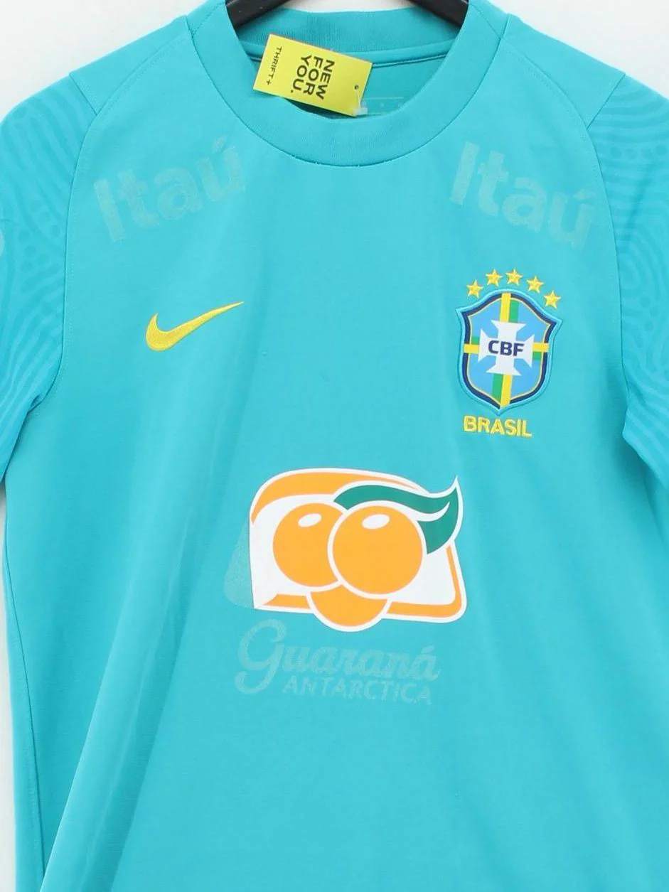 Nike Men's T-Shirt M Blue Graphic Cotton with Spandex Basic - Image 3