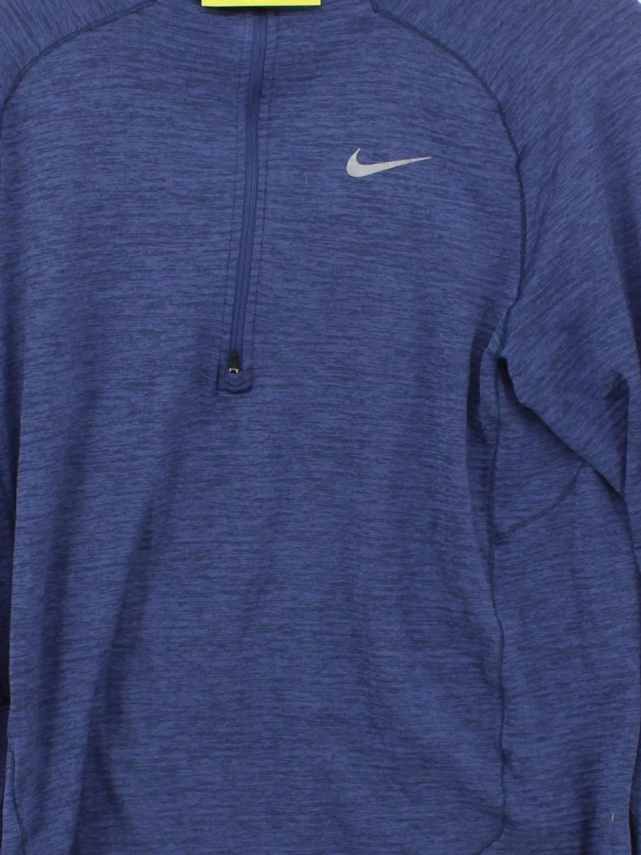 Nike Men's T-Shirt M Blue Polyester with Elastane Mock Neck Basic - Image 3