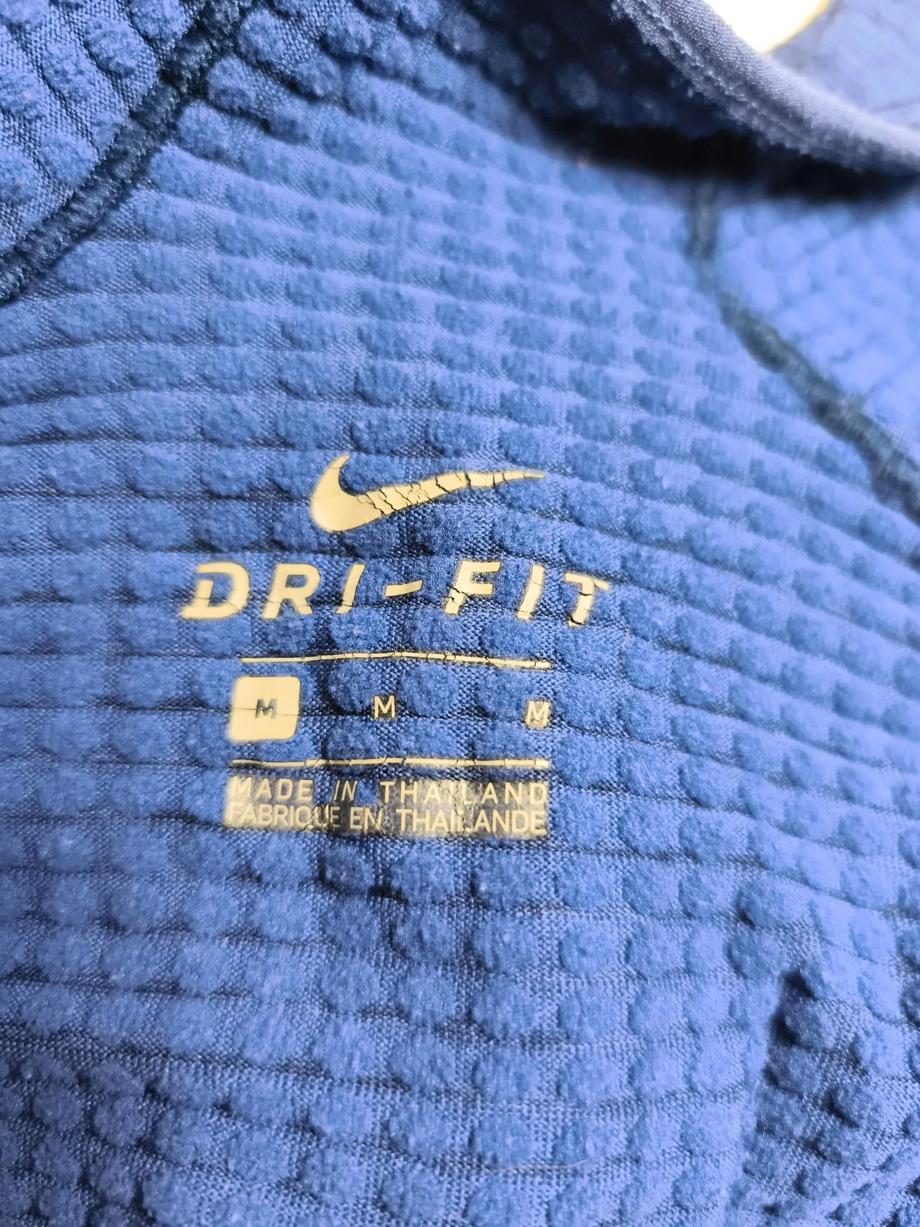 Nike Men's T-Shirt M Blue Polyester with Elastane Mock Neck Basic - Image 5