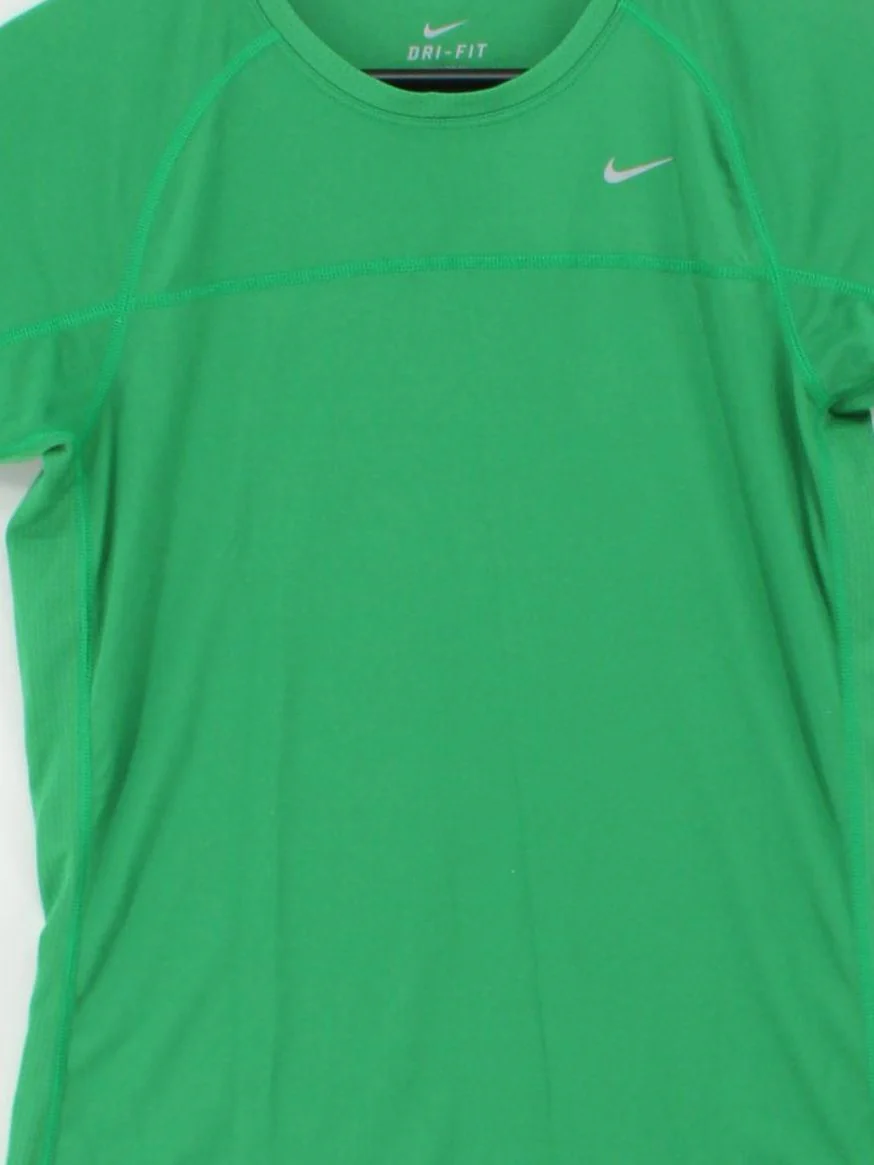 Nike Men's T-Shirt M Green 100% Polyester Round Neck Basic - Image 3