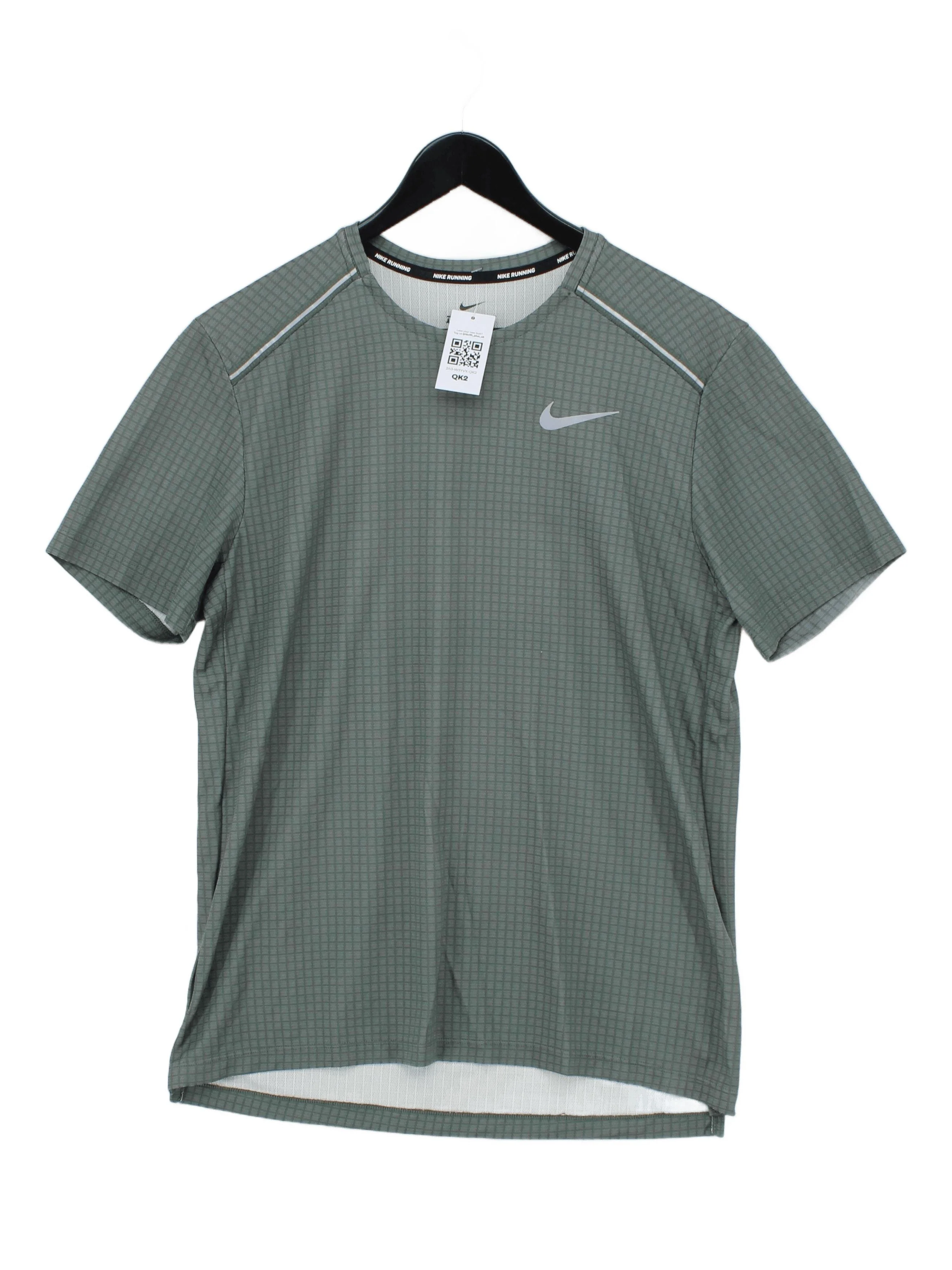 Nike Men's T-Shirt M Green Geometric 100% Other Crew Neck Basic