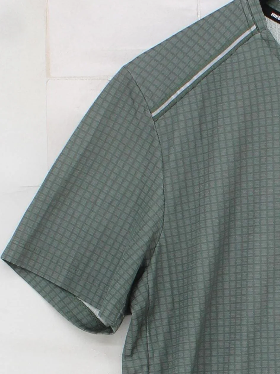 Nike Men's T-Shirt M Green Geometric 100% Other Crew Neck Basic - Image 4
