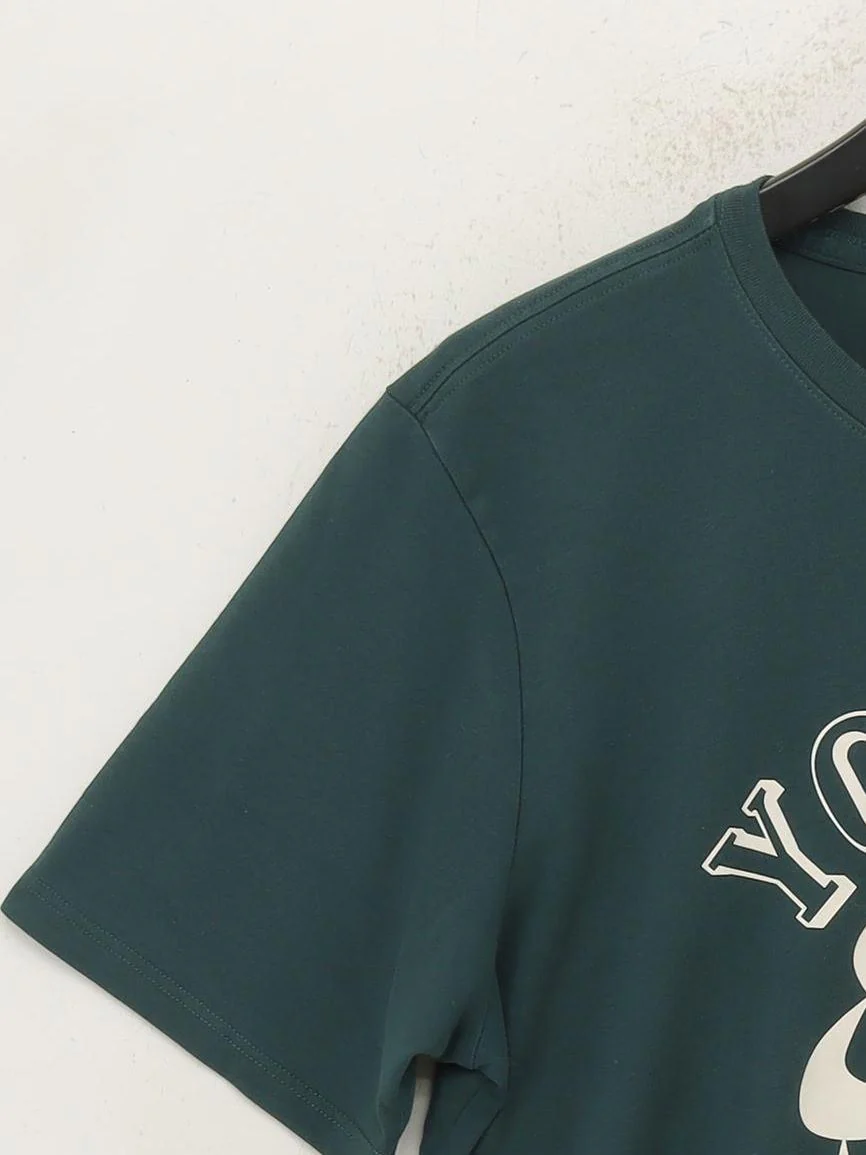 Nike Men's T-Shirt M Green Graphic Polyester with Cotton Basic - Image 4