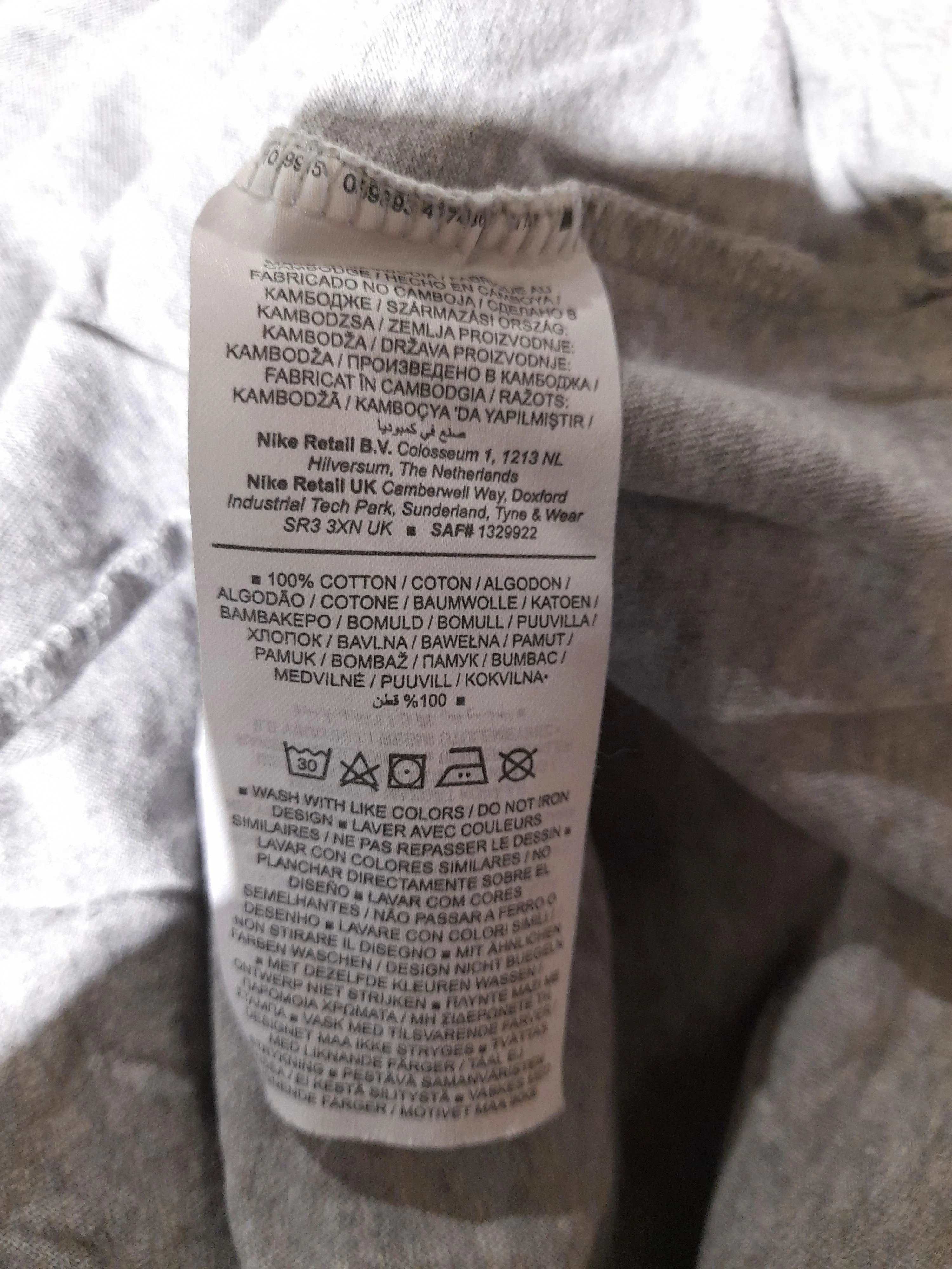 Nike Men's T-Shirt M Grey 100% Cotton Basic - Image 6