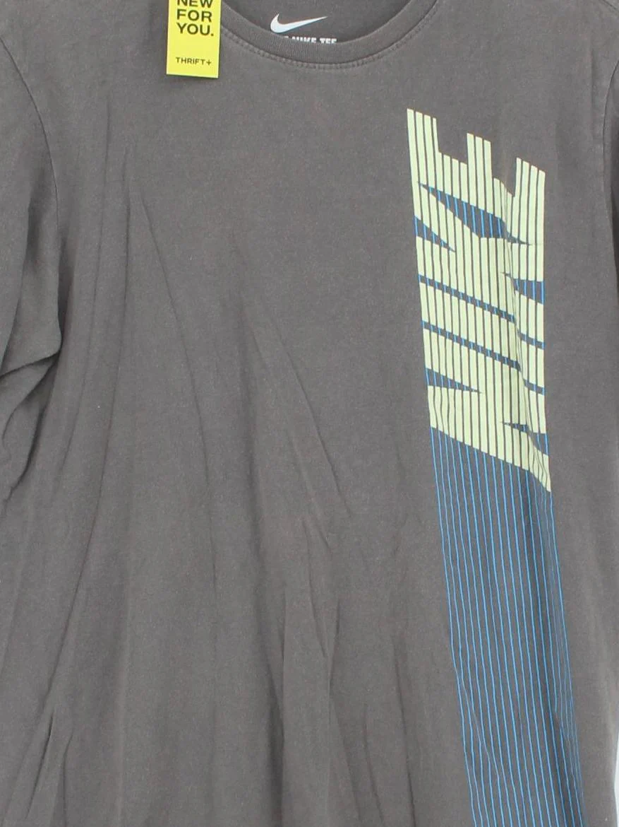 Nike Men's T-Shirt M Grey Graphic 100% Cotton Basic - Image 3