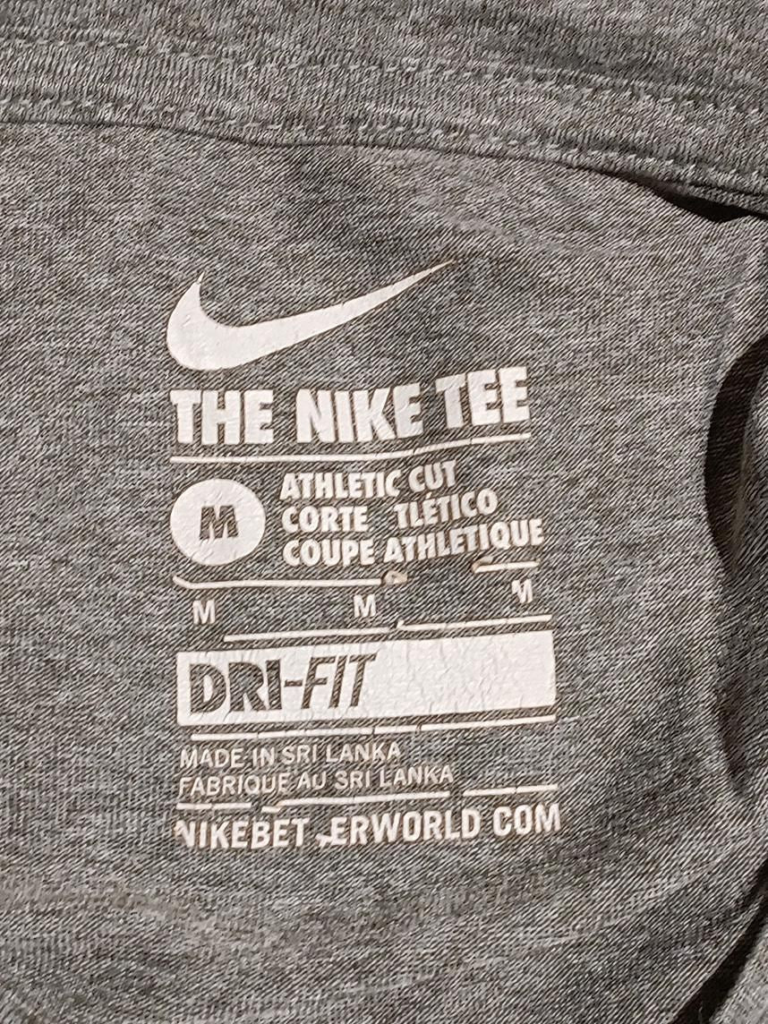 Nike Men's T-Shirt M Grey Graphic 100% Other Round Neck Basic - Image 5
