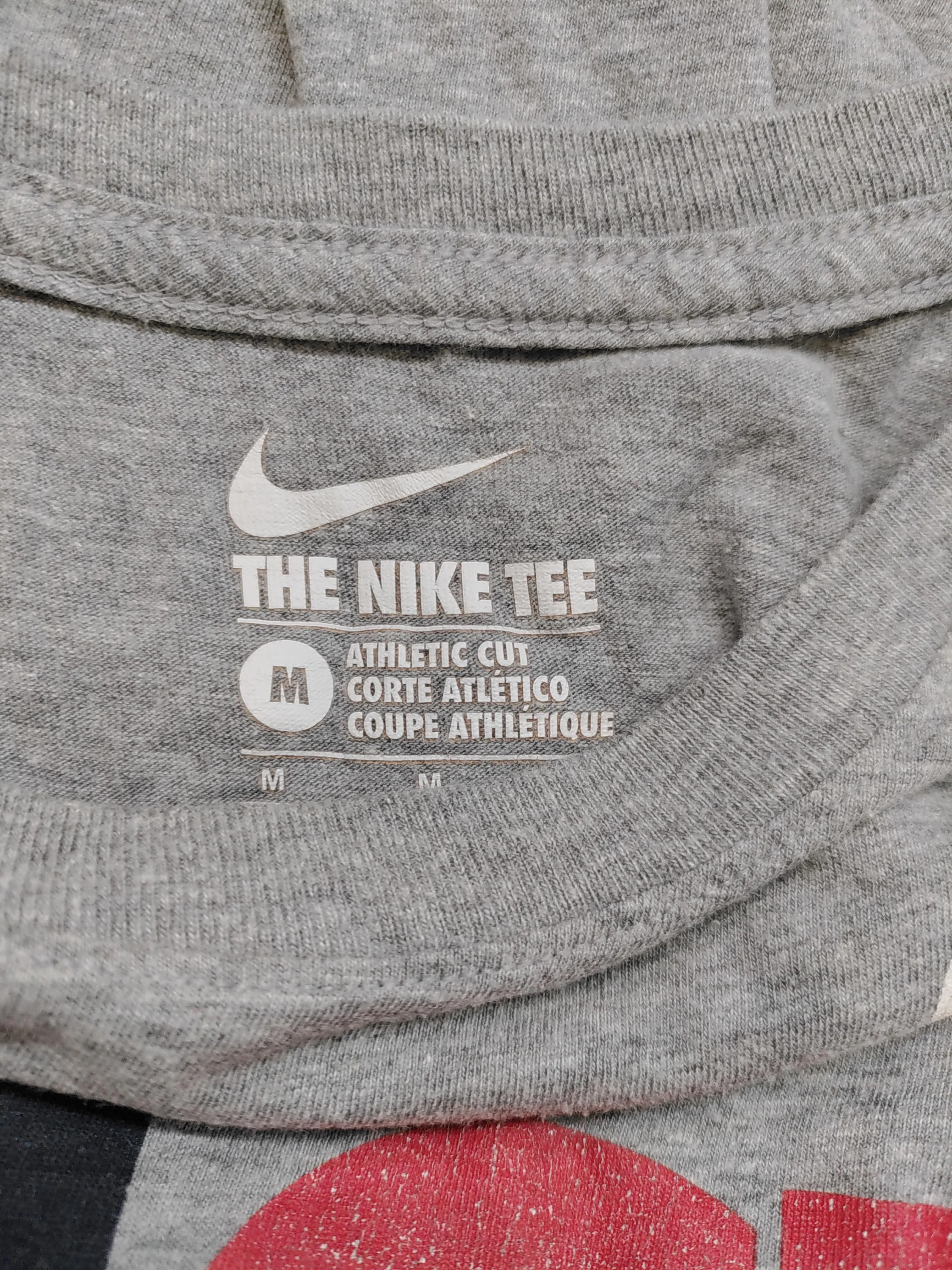 Nike Men's T-Shirt M Grey Graphic Cotton with Polyester Basic - Image 5