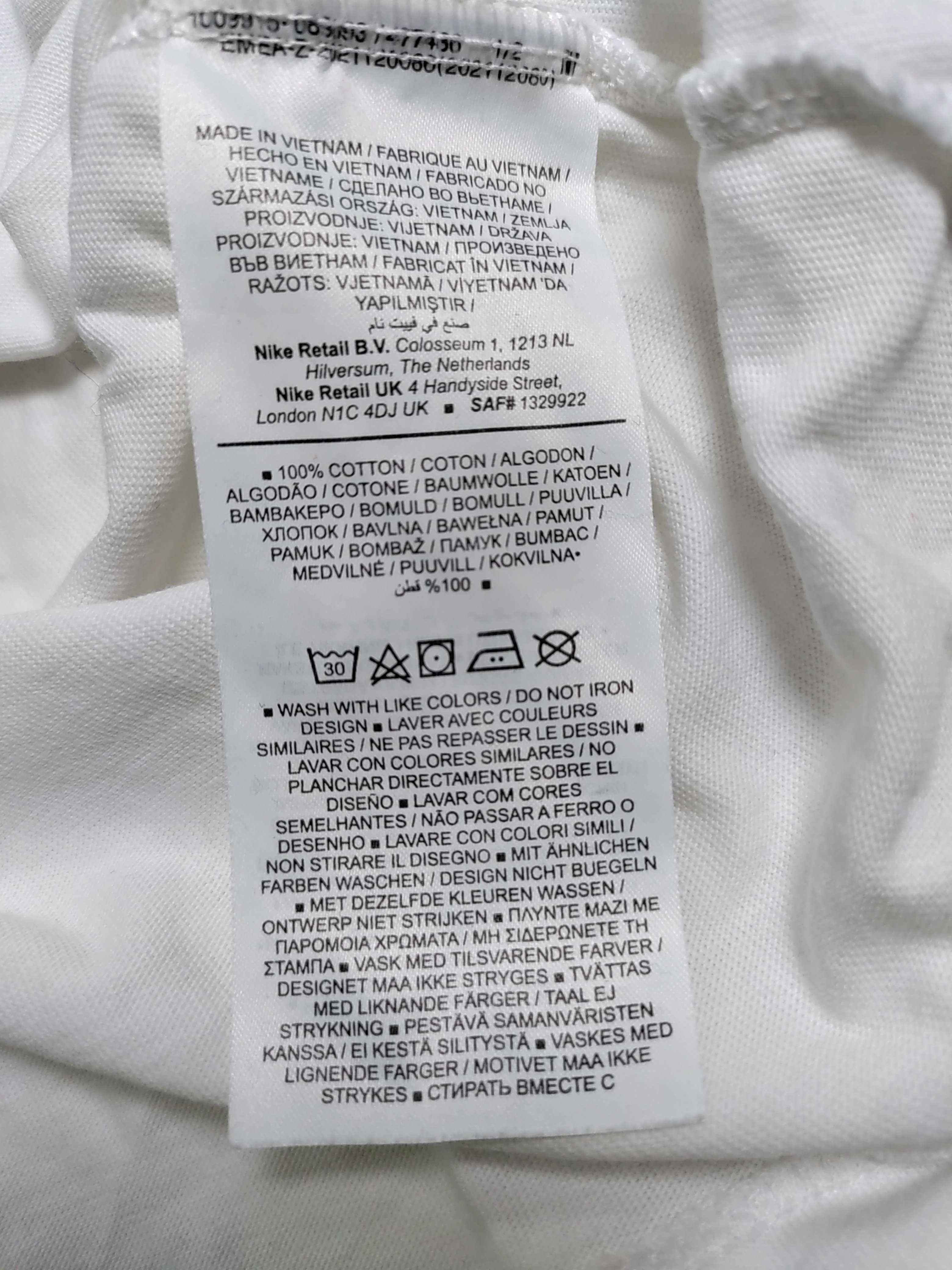 Nike Men's T-Shirt M White 100% Cotton Basic - Image 7