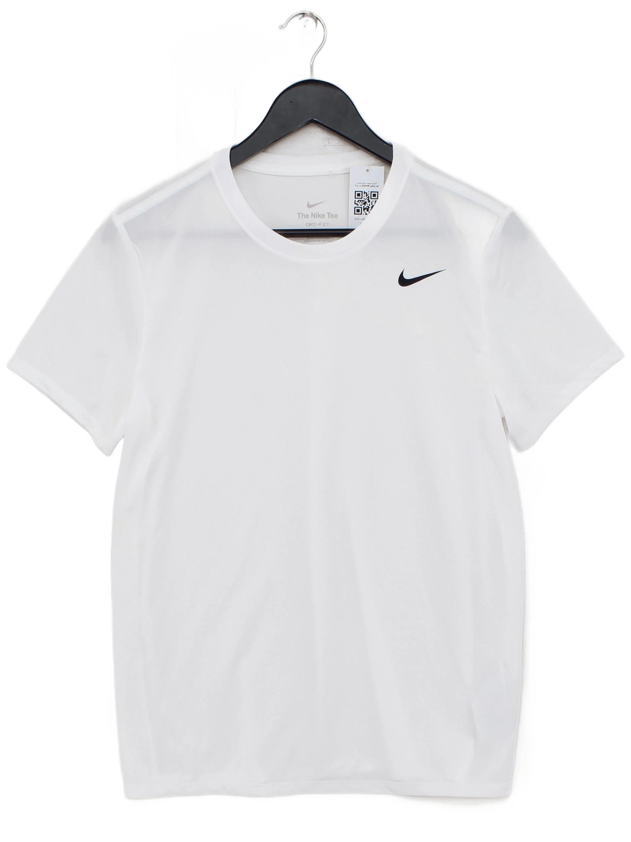 Nike Men's T-Shirt M White 100% Polyester Round Neck Basic