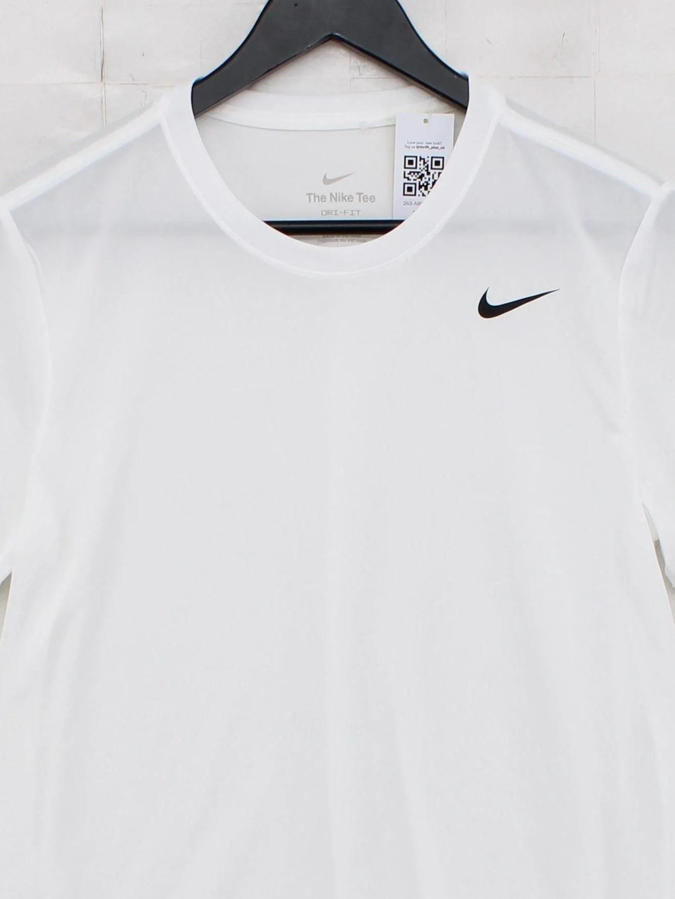 Nike Men's T-Shirt M White 100% Polyester Round Neck Basic - Image 3