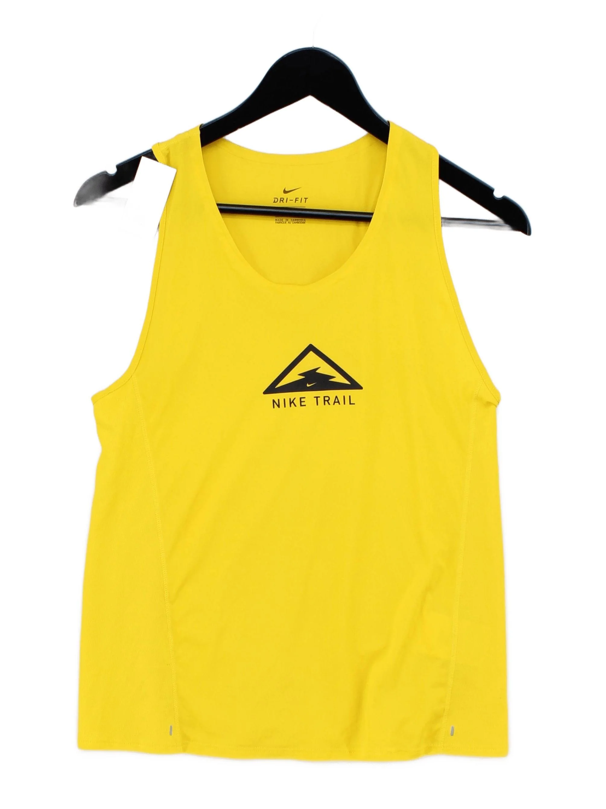 Nike Men's T-Shirt M Yellow Graphic 100% Polyester Sleeveless Round Neck Basic