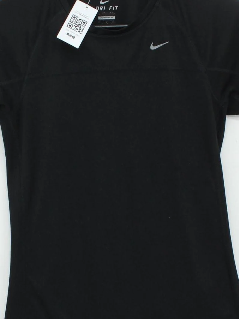 Nike Men's T-Shirt S Black 100% Polyester Round Neck Basic - Image 3