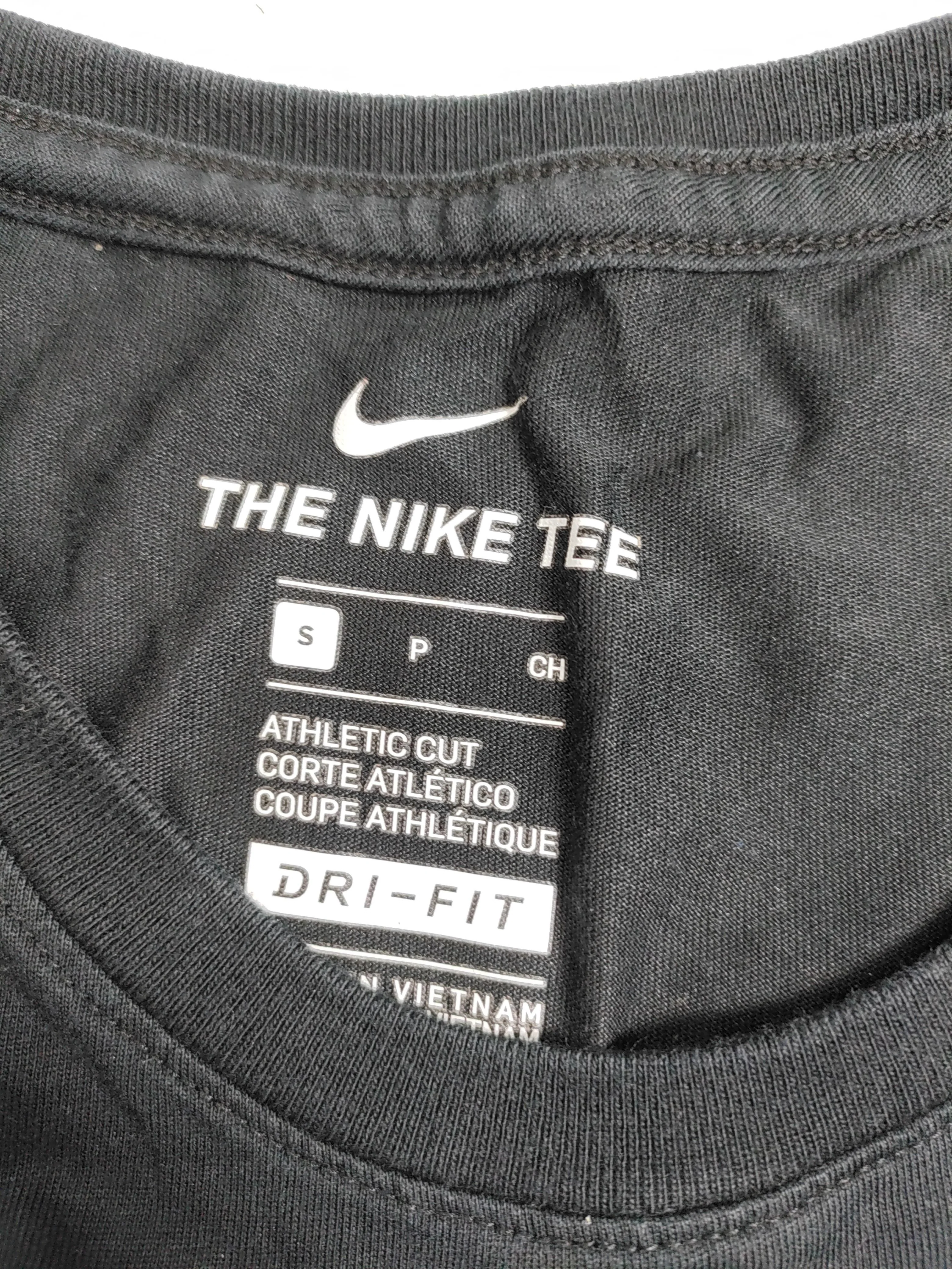 Nike Men's T-Shirt S Black Graphic Cotton with Polyester Round Neck Basic - Image 6