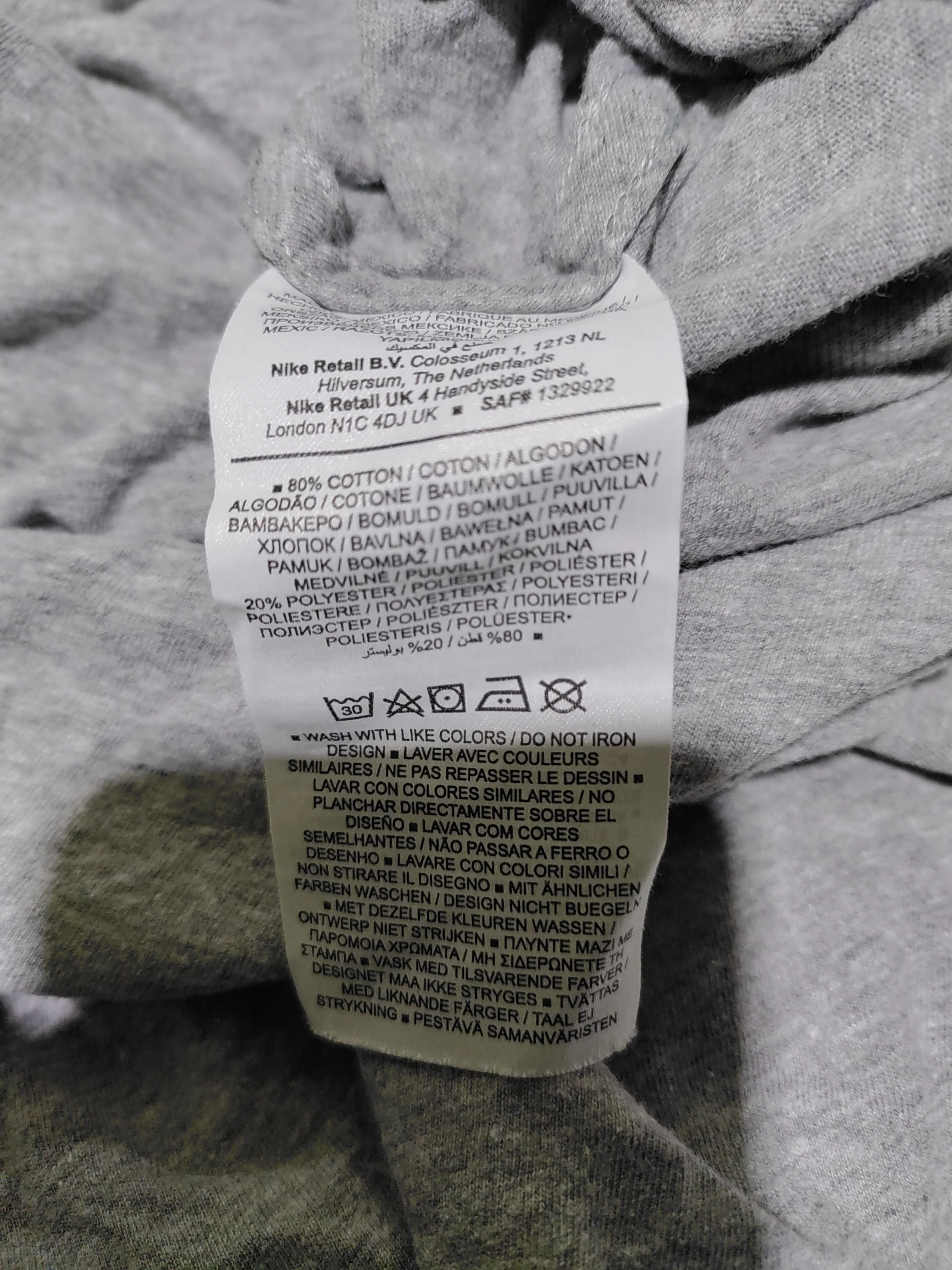 Nike Men's T-Shirt S Grey Cotton with Polyester Basic - Image 7