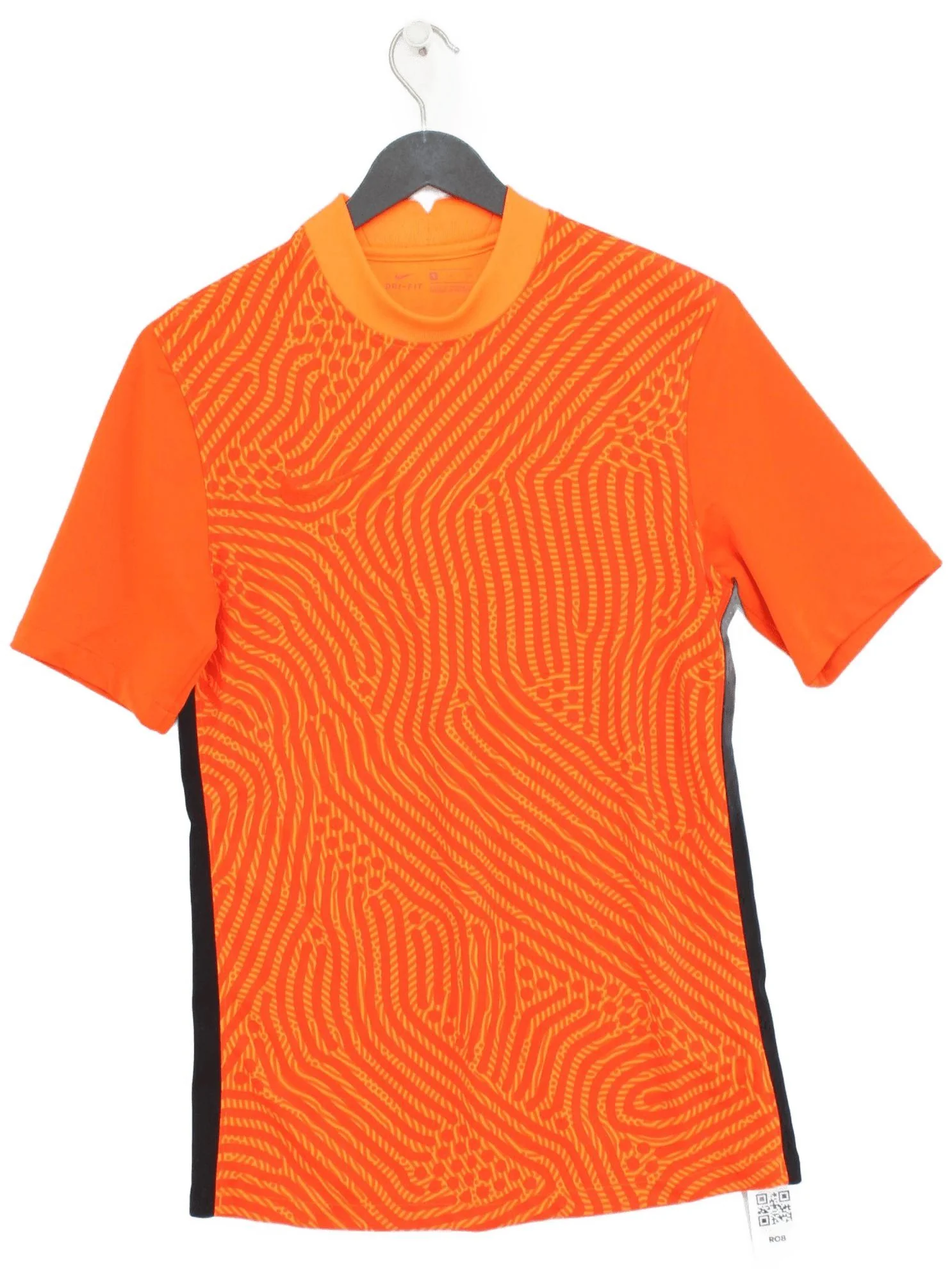 Nike Men's T-Shirt S Orange Polyester with Elastane Round Neck Basic