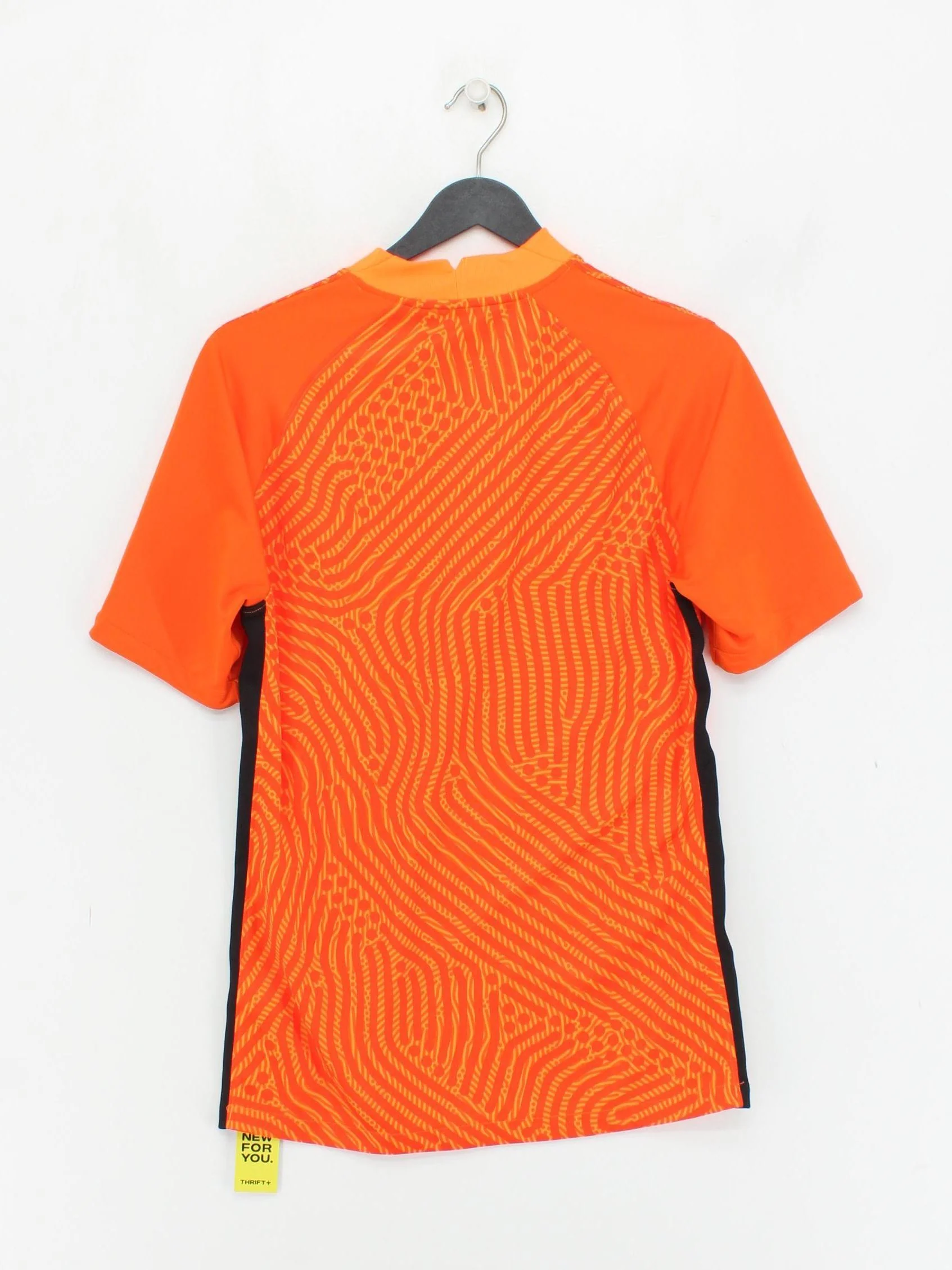Nike Men's T-Shirt S Orange Polyester with Elastane Round Neck Basic - Image 2