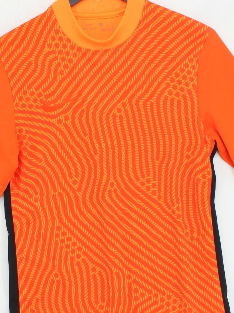 Nike Men's T-Shirt S Orange Polyester with Elastane Round Neck Basic - Image 3