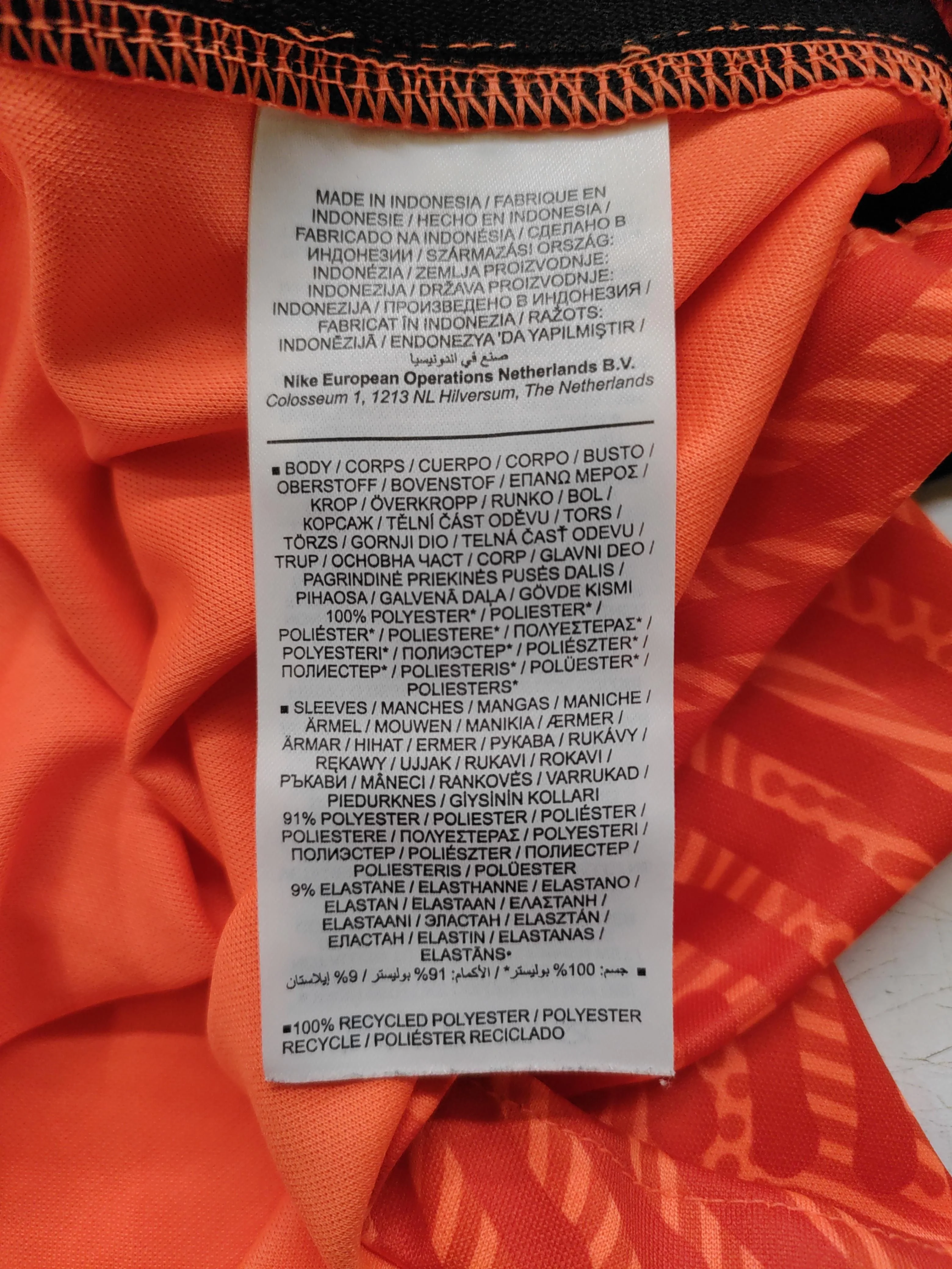 Nike Men's T-Shirt S Orange Polyester with Elastane Round Neck Basic - Image 6