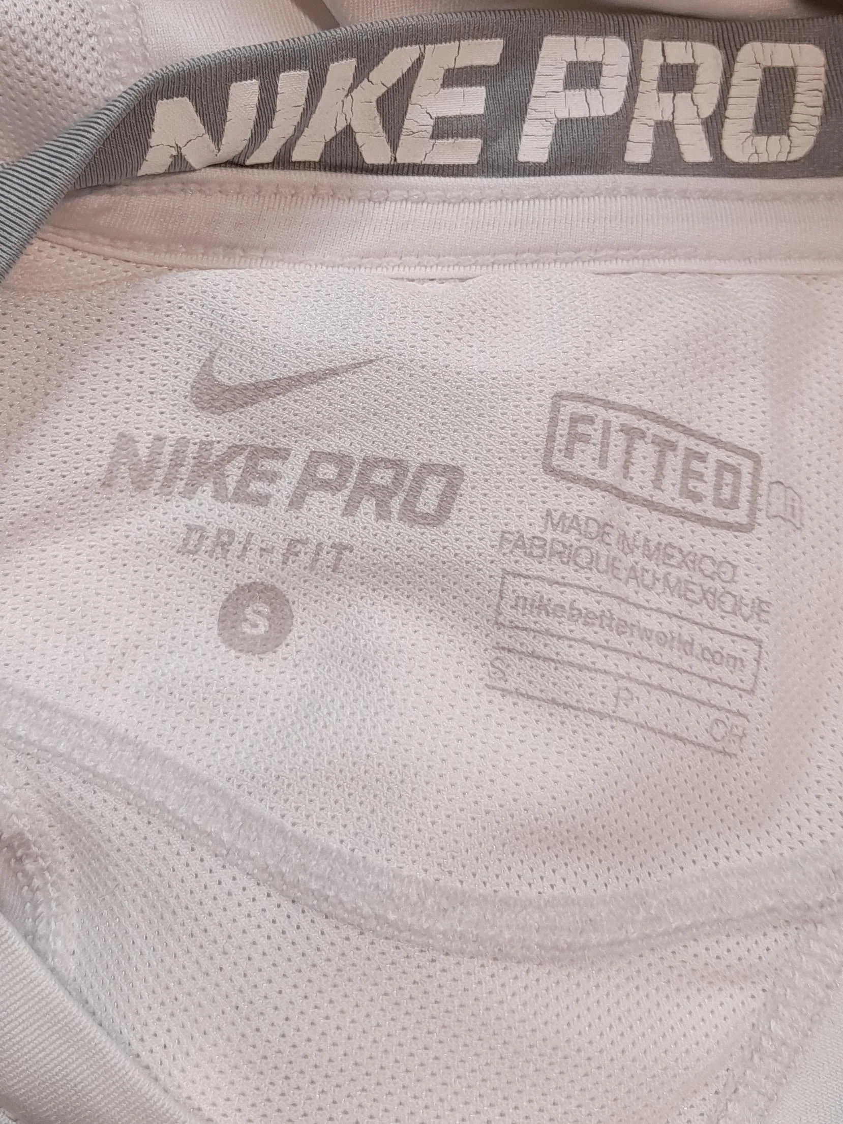 Nike Men's T-Shirt S White Polyester with Spandex Round Neck Basic - Image 6