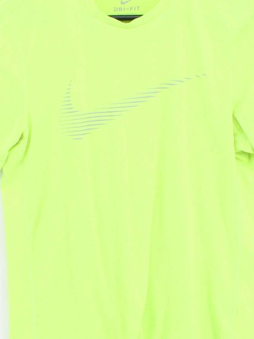 Nike Men's T-Shirt S Yellow 100% Polyester Round Neck Basic - Image 3