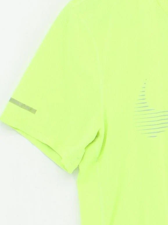 Nike Men's T-Shirt S Yellow 100% Polyester Round Neck Basic - Image 4