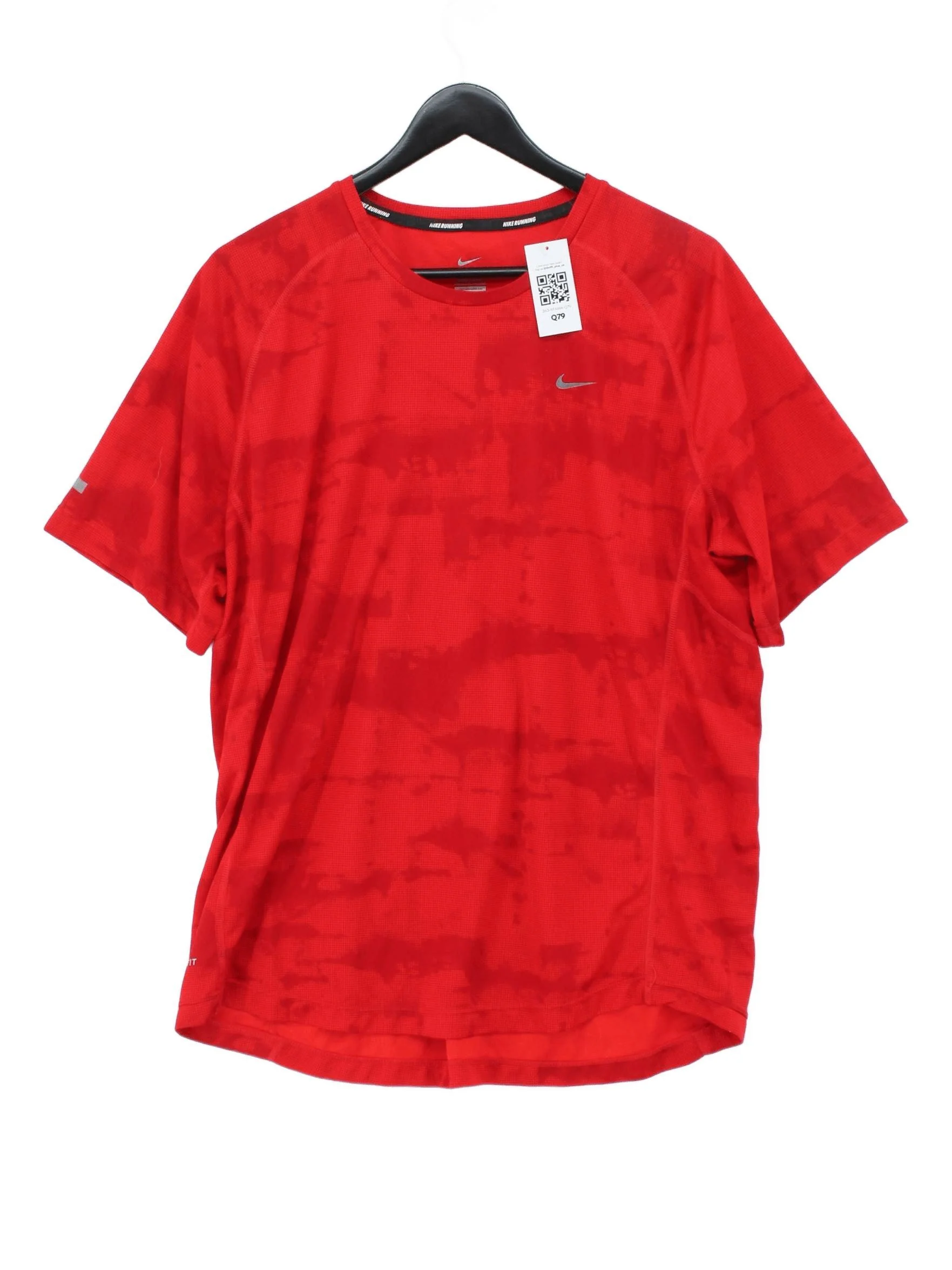 Nike Men's T-Shirt XL Red 100% Polyester Round Neck Basic