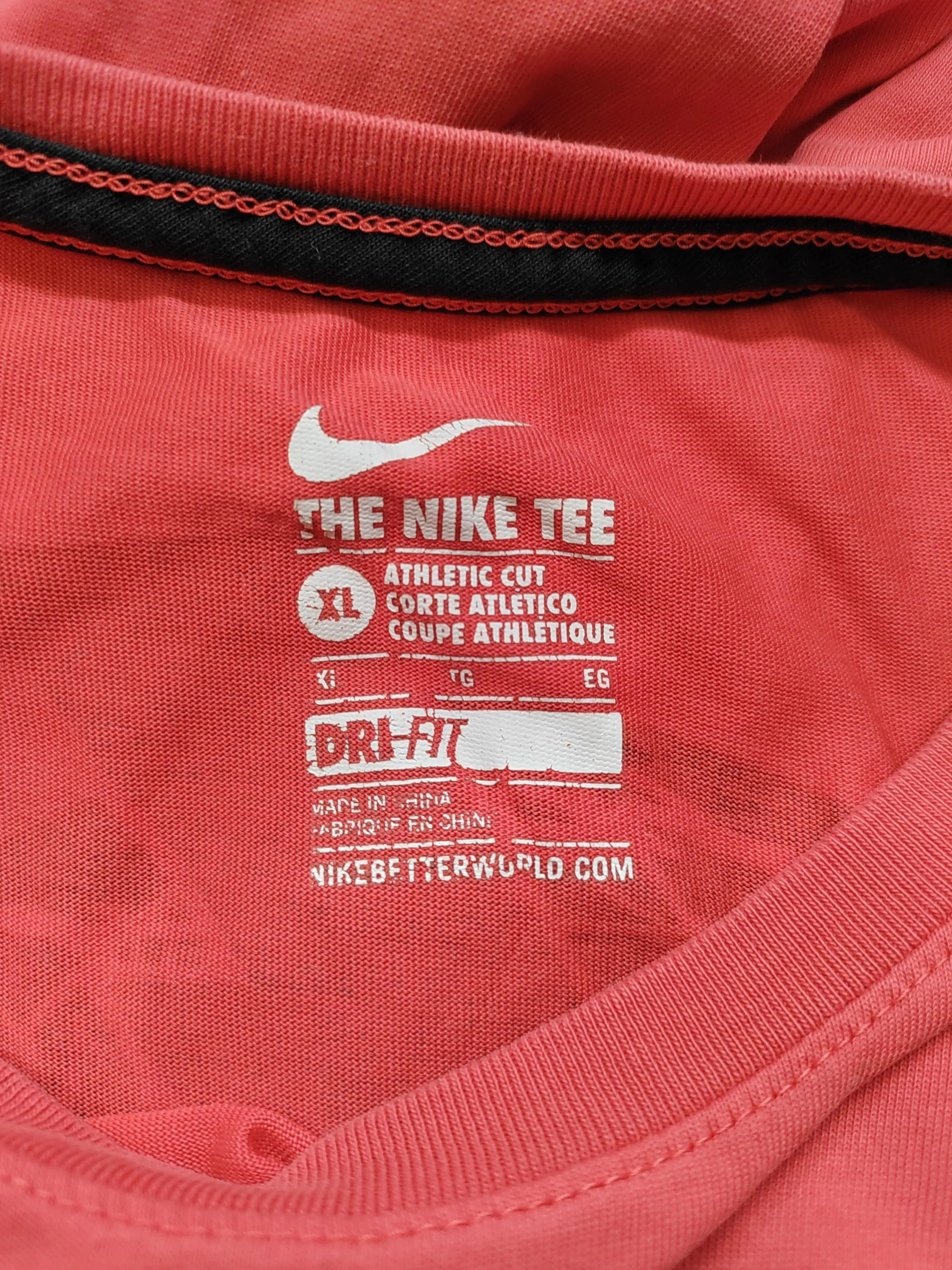 Nike Men's T-Shirt XL Red Graphic Cotton with Polyester Round Neck Basic - Image 5