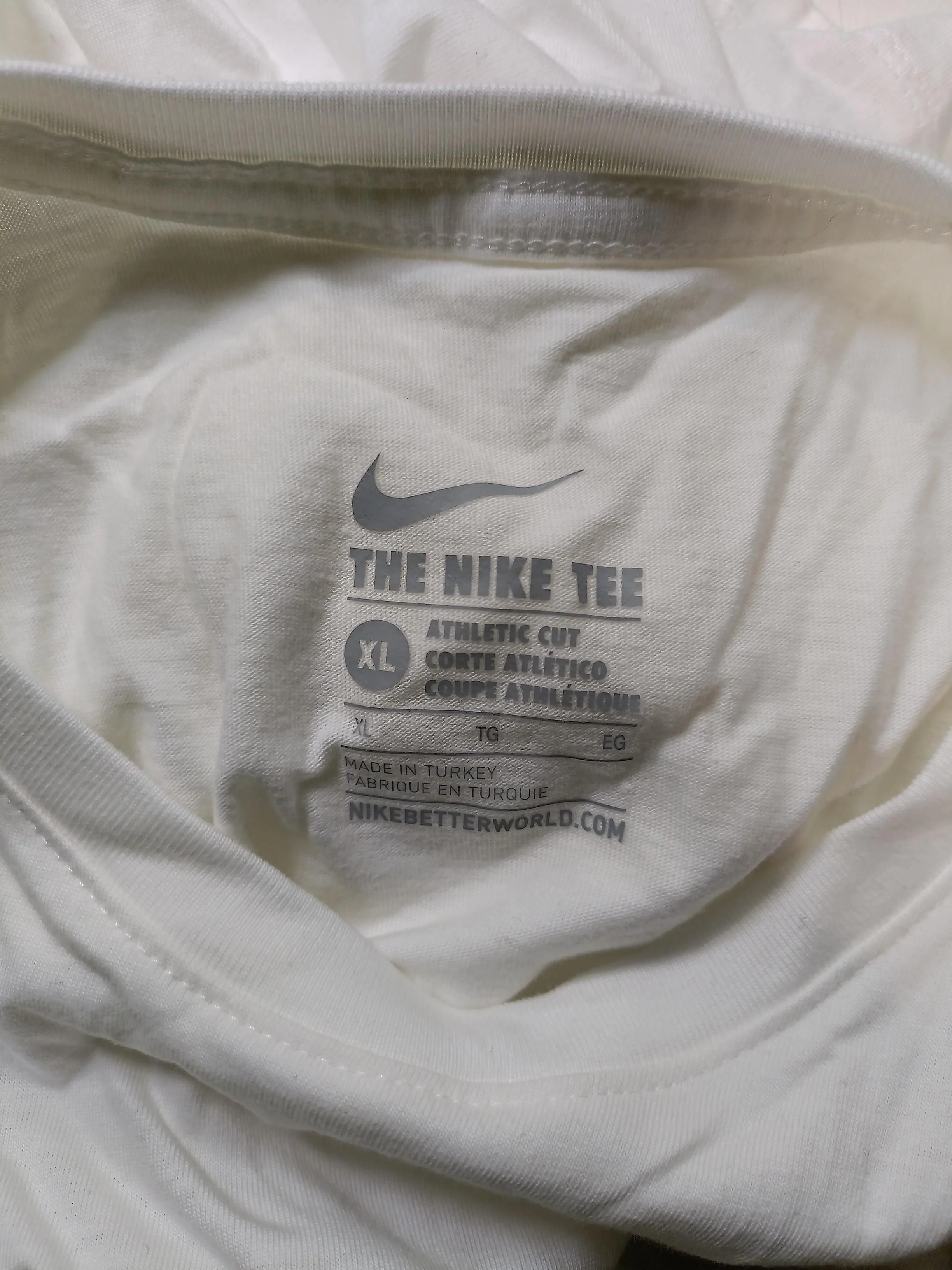 Nike Men's T-Shirt XL White 100% Cotton Basic - Image 5