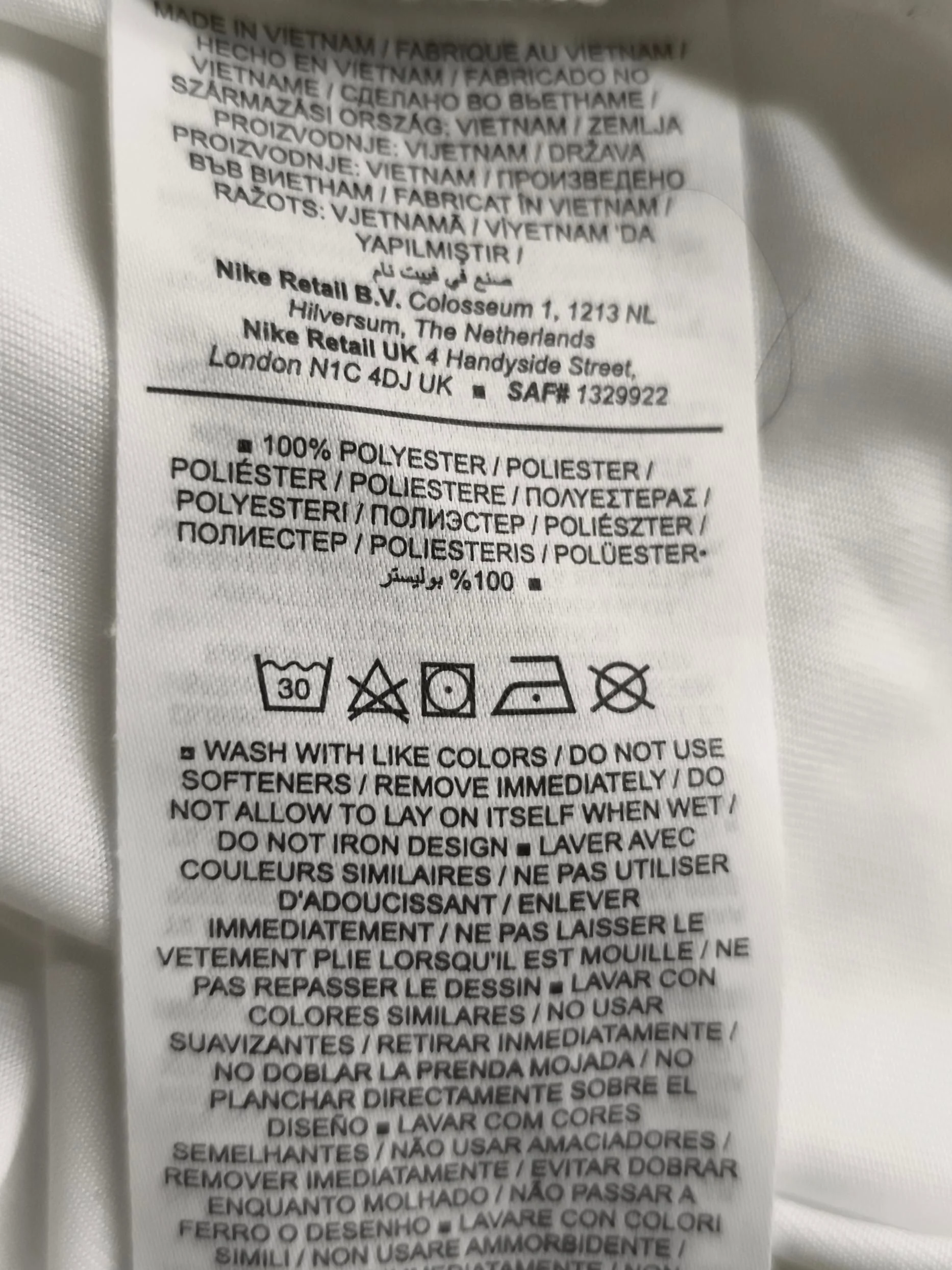Nike Men's T-Shirt XL White 100% Polyester Round Neck Basic - Image 7