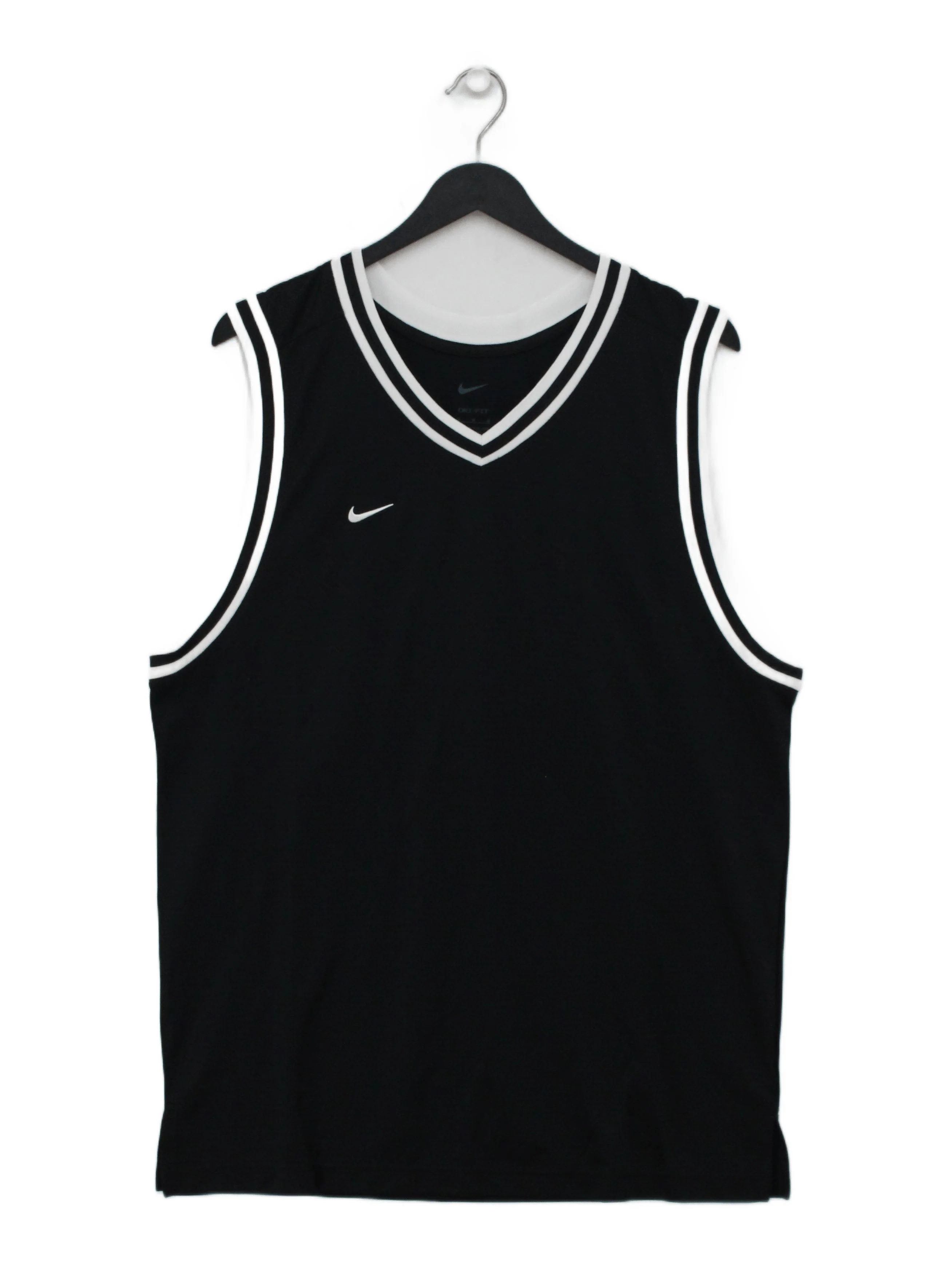 Nike Men's T-Shirt XXL Black 100% Polyester Sleeveless V-Neck Basic