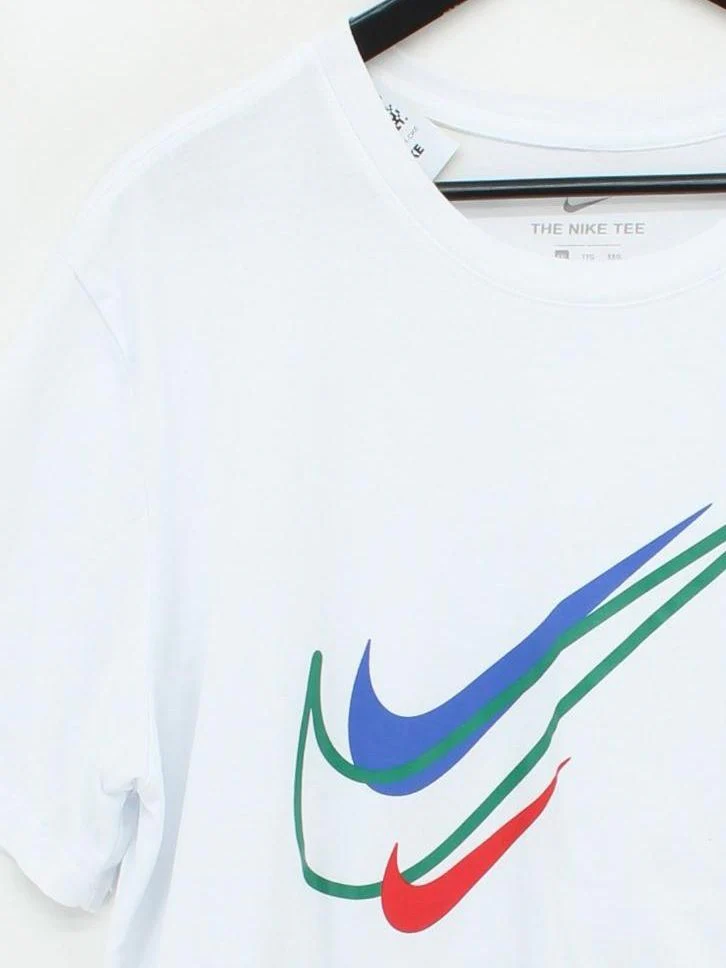 Nike Men's T-Shirt XXL White Graphic Polyester with Cotton, Viscose Basic - Image 3