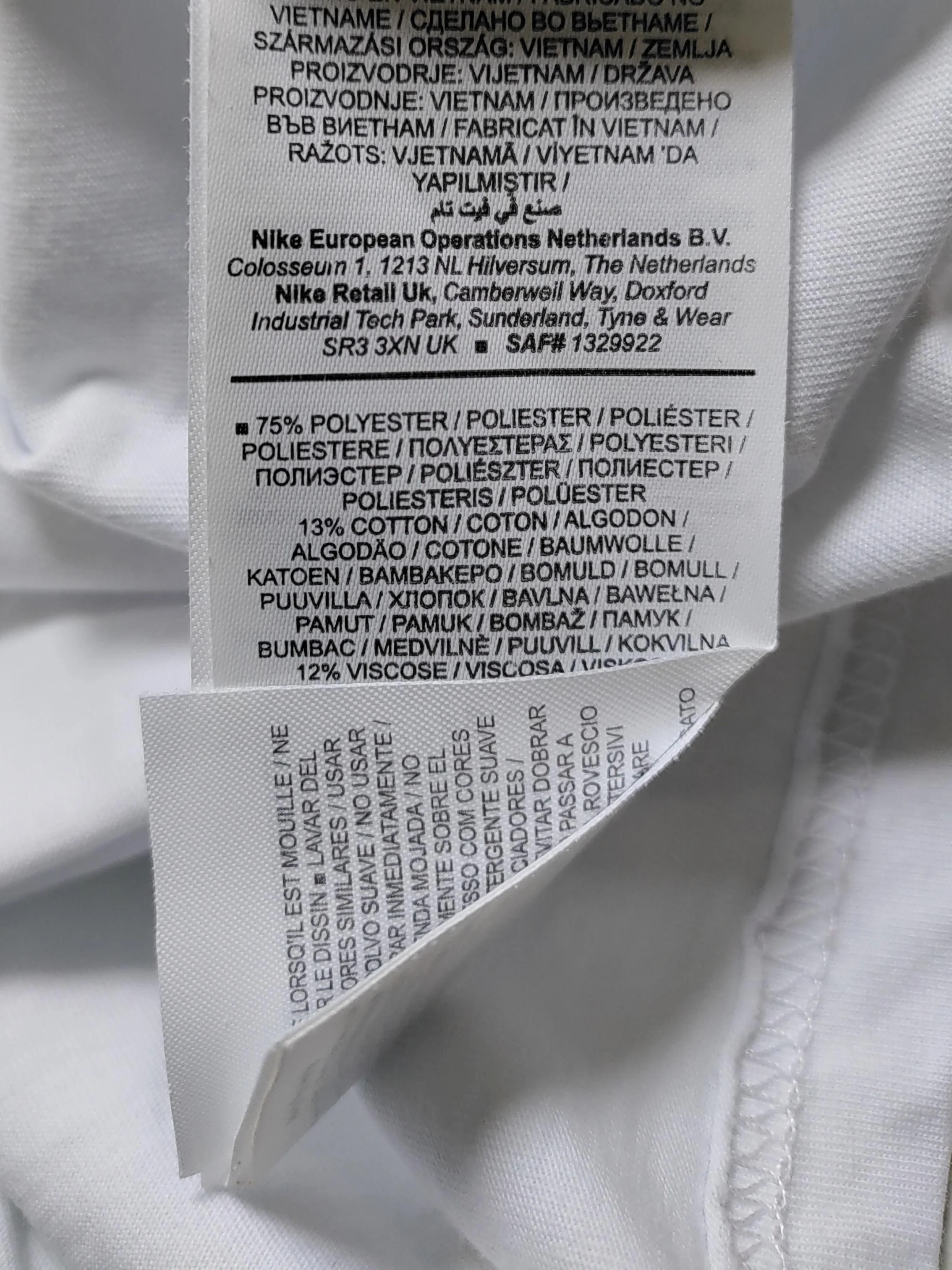 Nike Men's T-Shirt XXL White Graphic Polyester with Cotton, Viscose Basic - Image 6