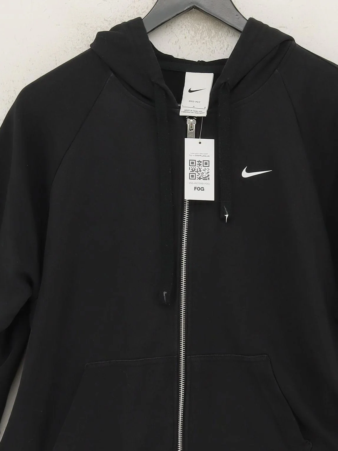 Nike Women's Hoodie L Black Cotton with Polyester Pullover - Image 3
