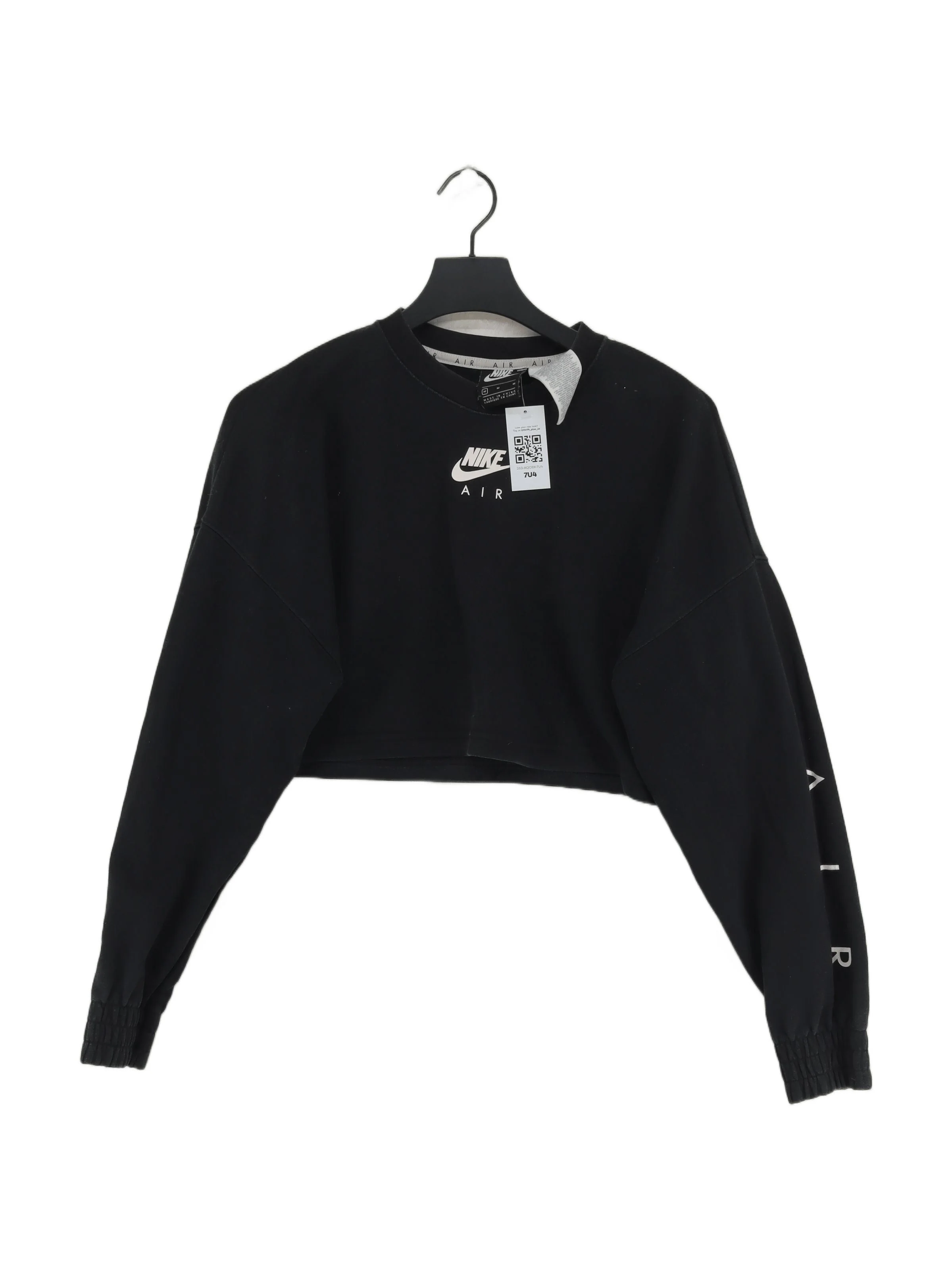 Nike Women's Hoodie M Black Cotton with Polyester, Elastane Pullover