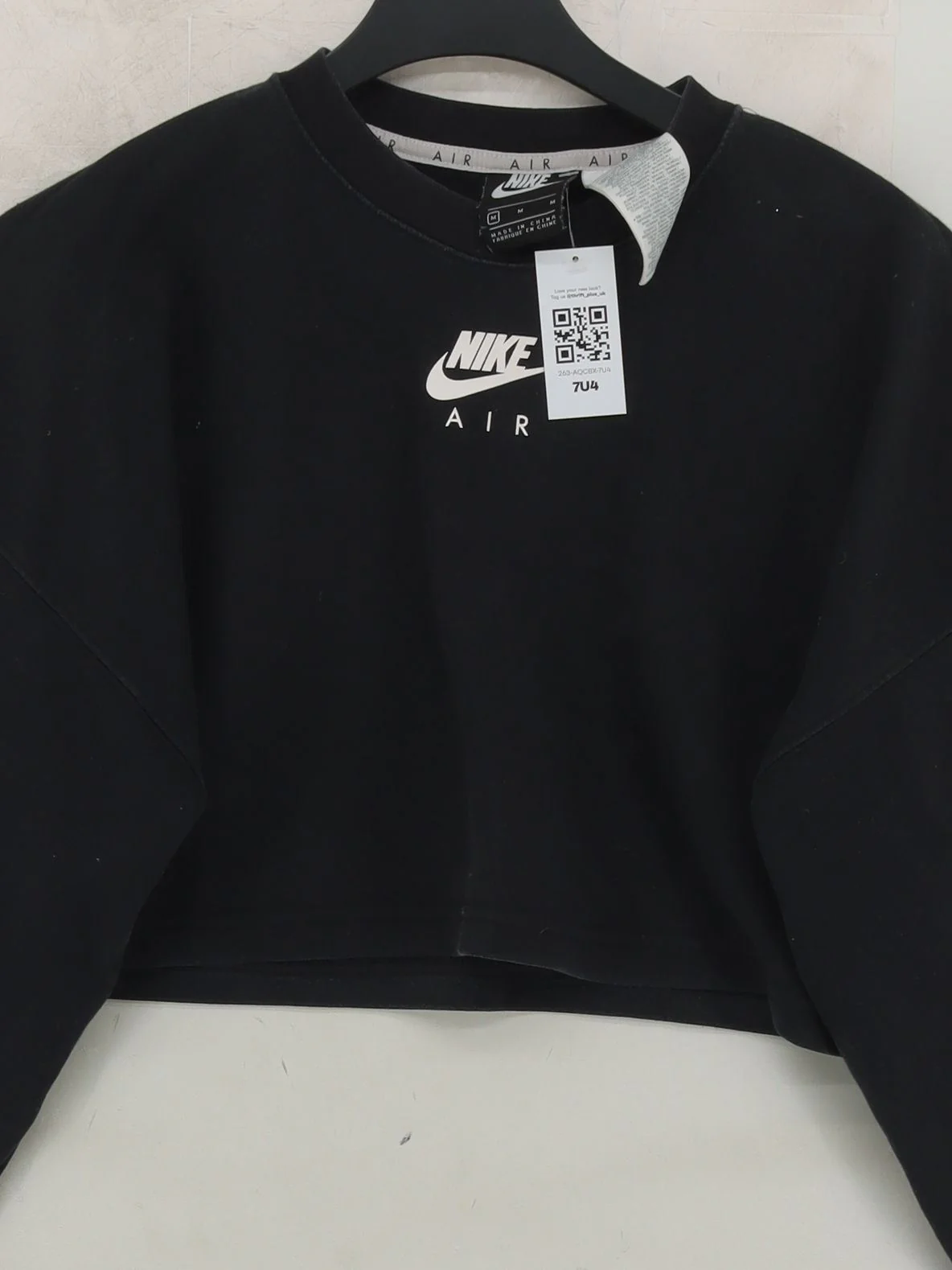 Nike Women's Hoodie M Black Cotton with Polyester, Elastane Pullover - Image 3