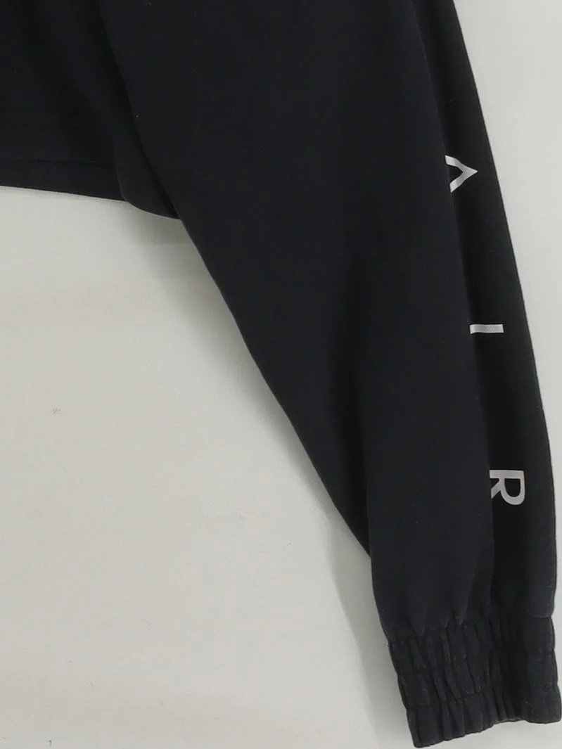 Nike Women's Hoodie M Black Cotton with Polyester, Elastane Pullover - Image 4