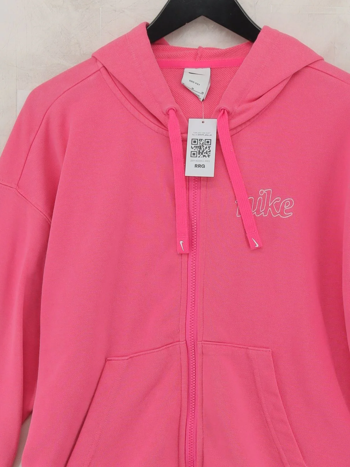 Nike Women's Hoodie M Pink Cotton with Polyester Pullover - Image 3