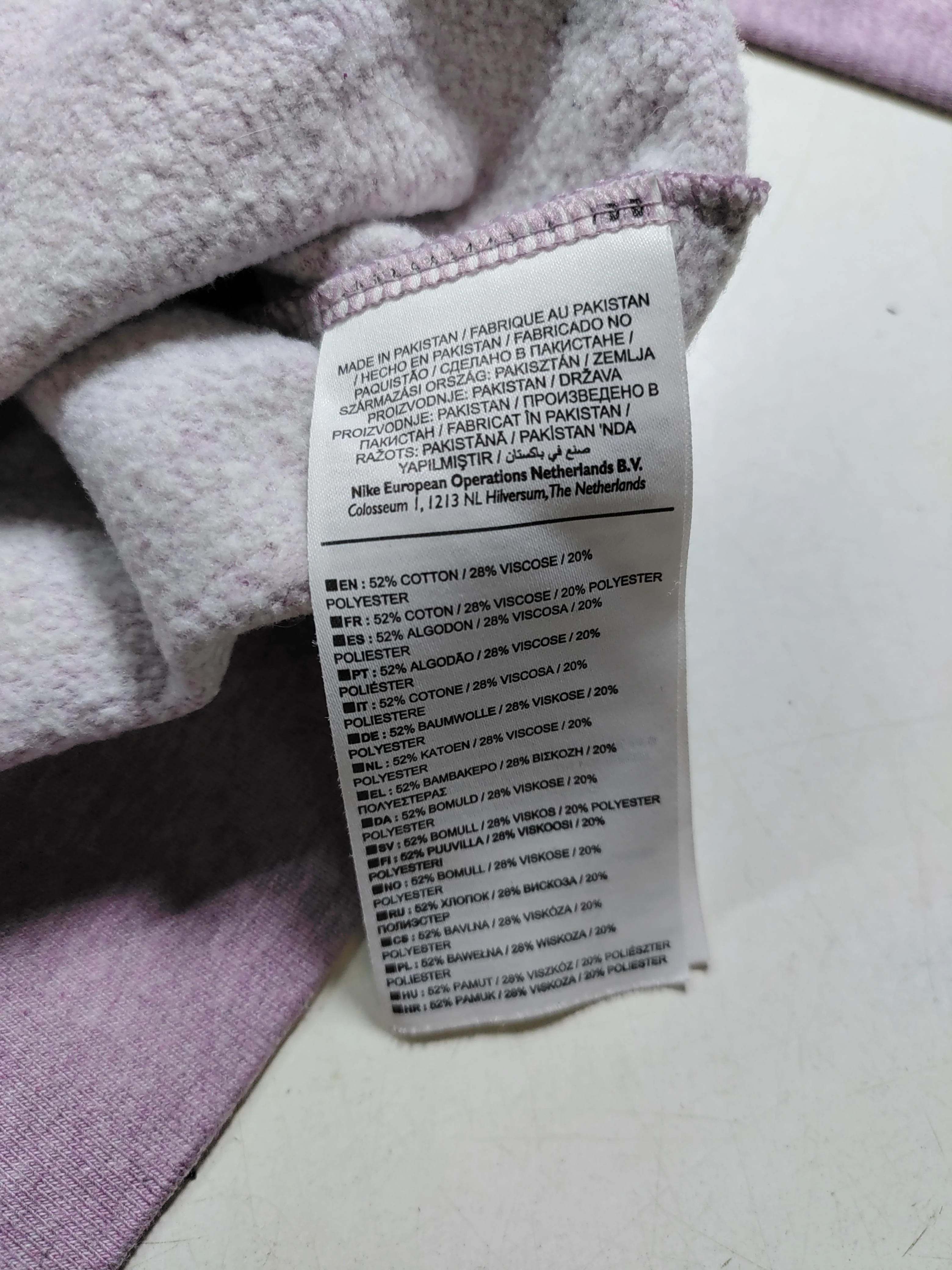 Nike Women's Hoodie M Purple Cotton with Viscose, Polyester Pullover - Image 6