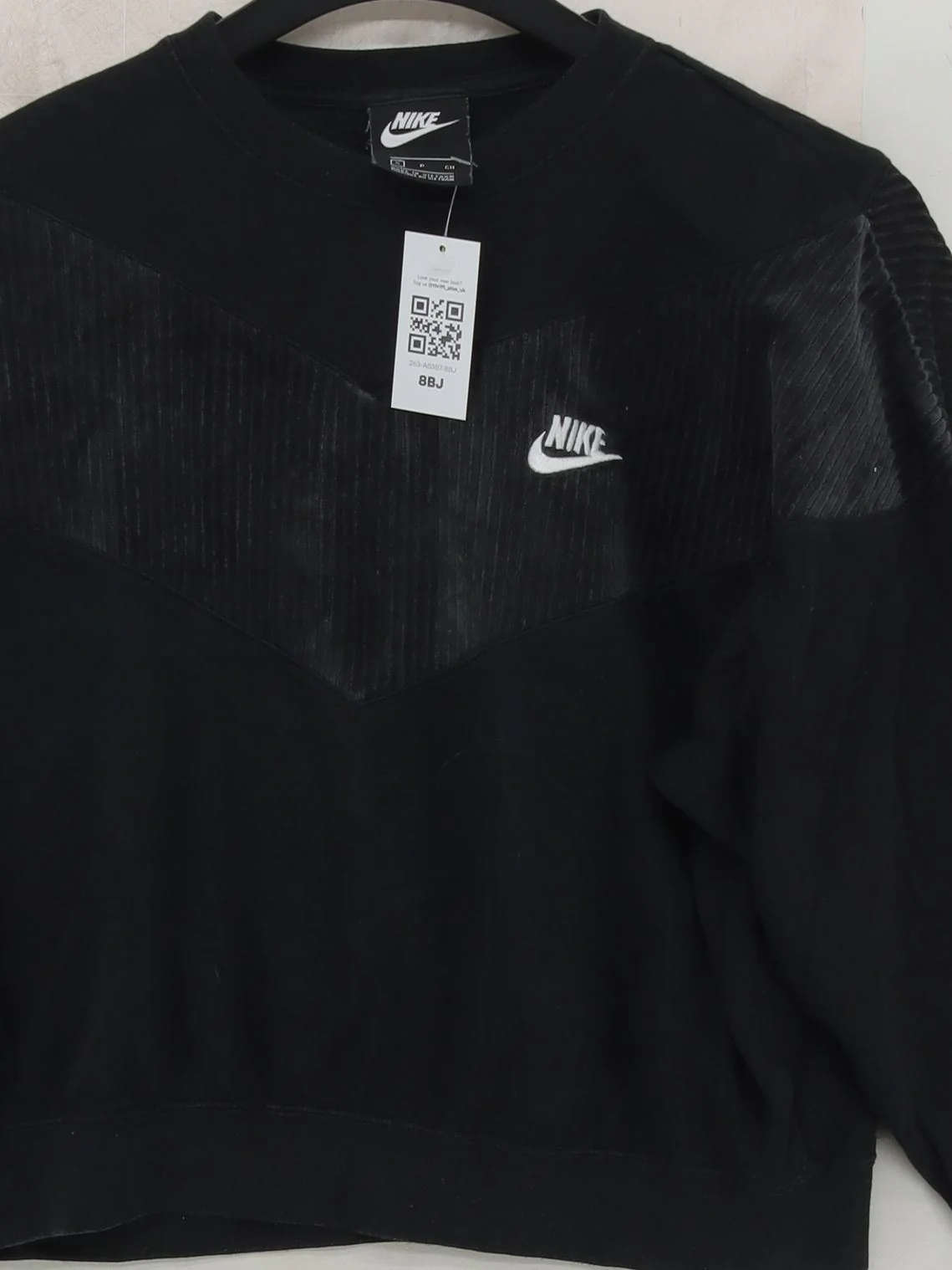 Nike Women's Hoodie S Black Cotton with Rayon, Polyester Pullover - Image 3
