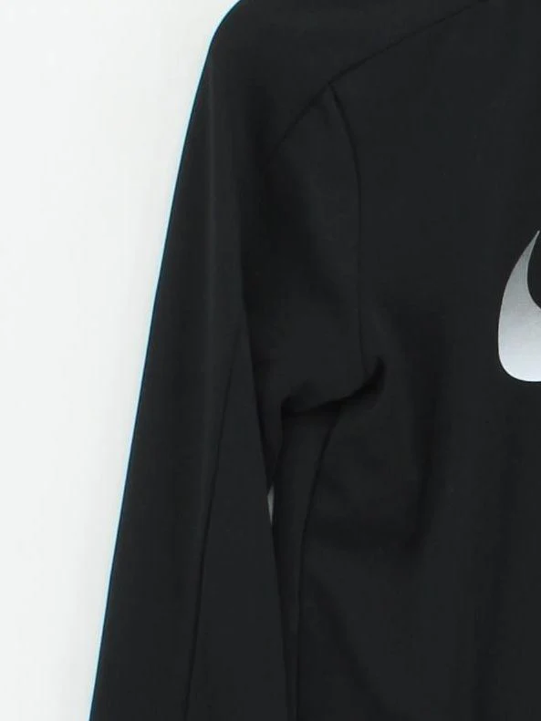 Nike Women's Hoodie S Black Graphic 100% Polyester Pullover - Image 4